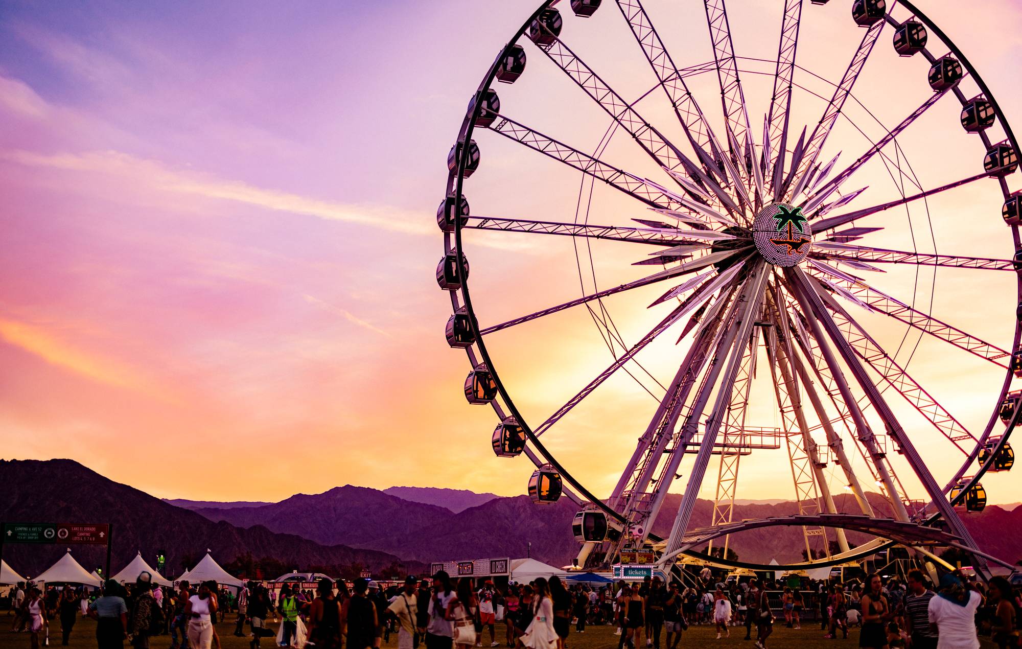 Ferris wheel is seen during the 2023 Coachella Valley Music and Arts Festival on April 22, 2023 in Indio, California. (Photo by Matt Winkelmeyer/Getty Images for Coachella)