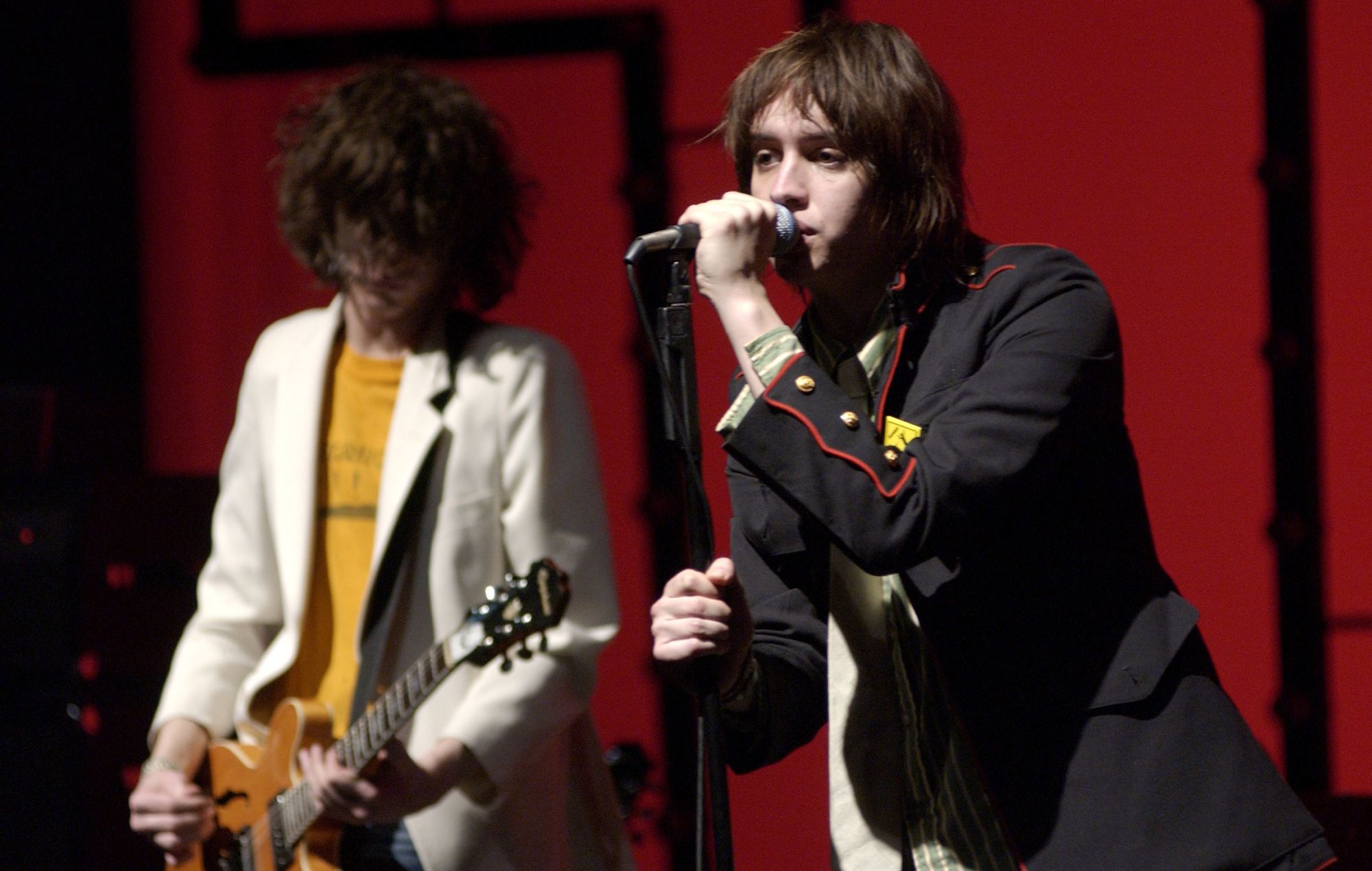 The Strokes perform live in 2002 (Photo by J. Vespa/WireImage)