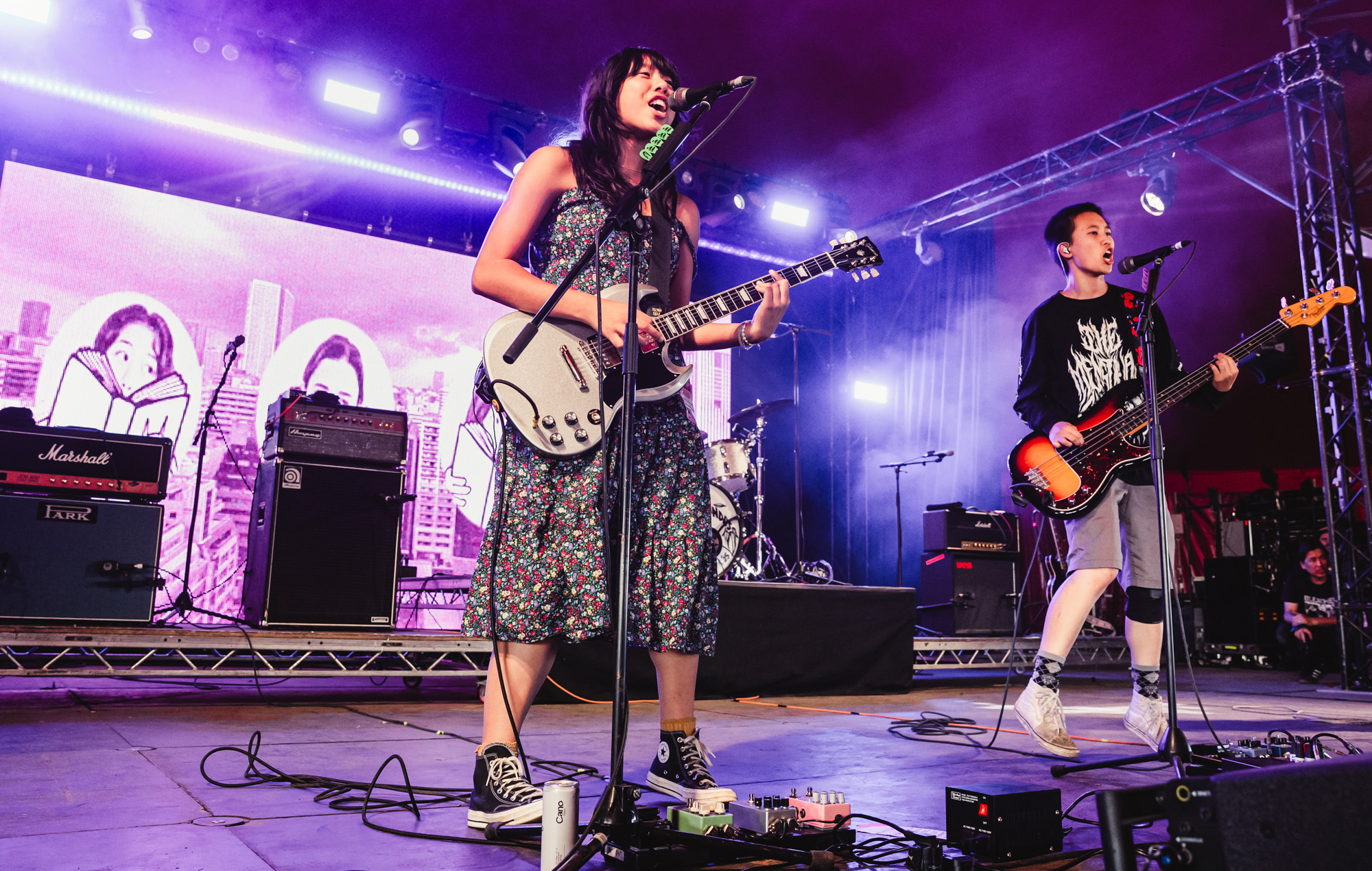 The Linda Lindas live at Reading 2025. Credit: Andy Ford for NME