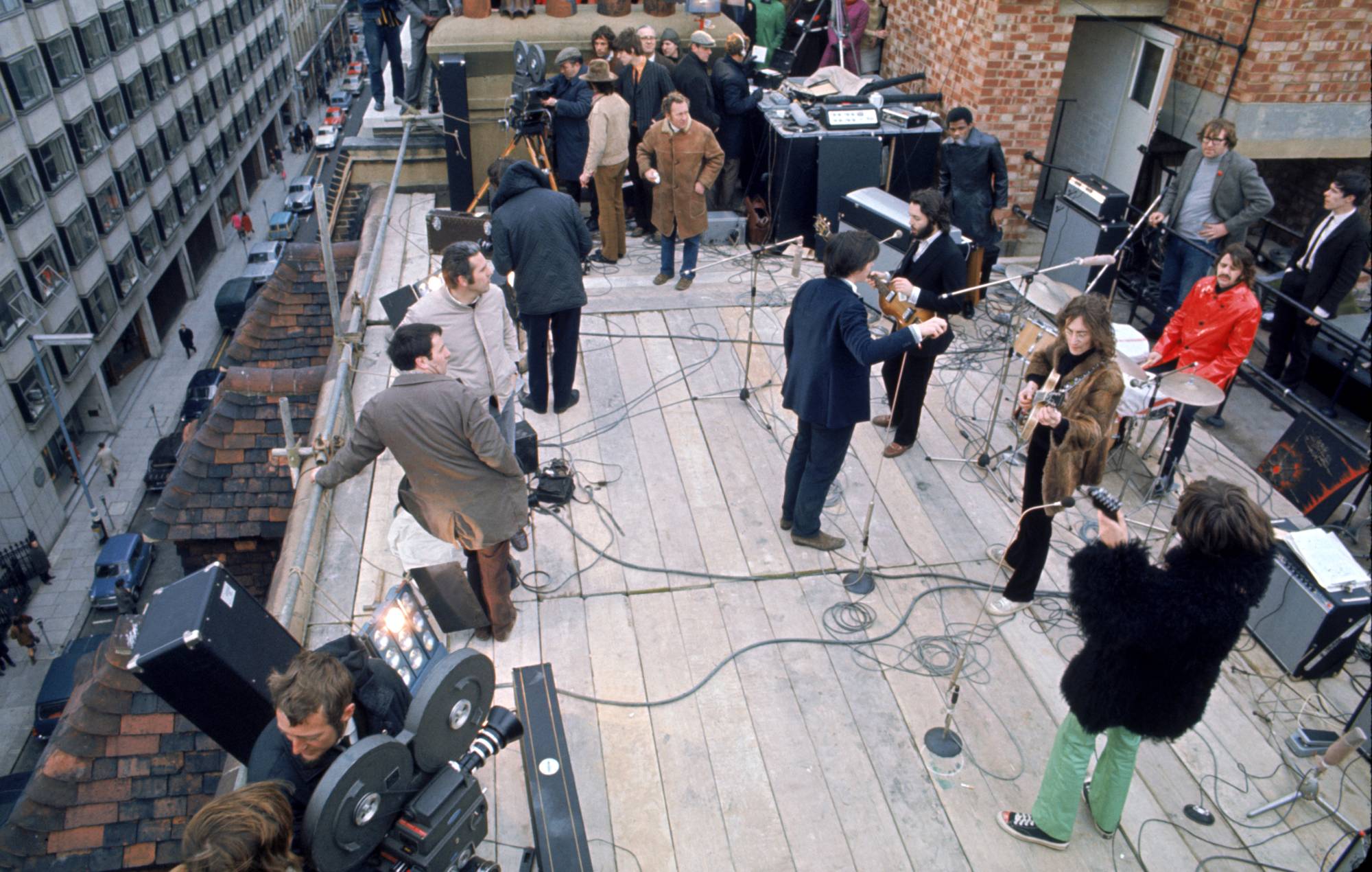 The Beatles' famous rooftop concert at Apple HQ in 1969