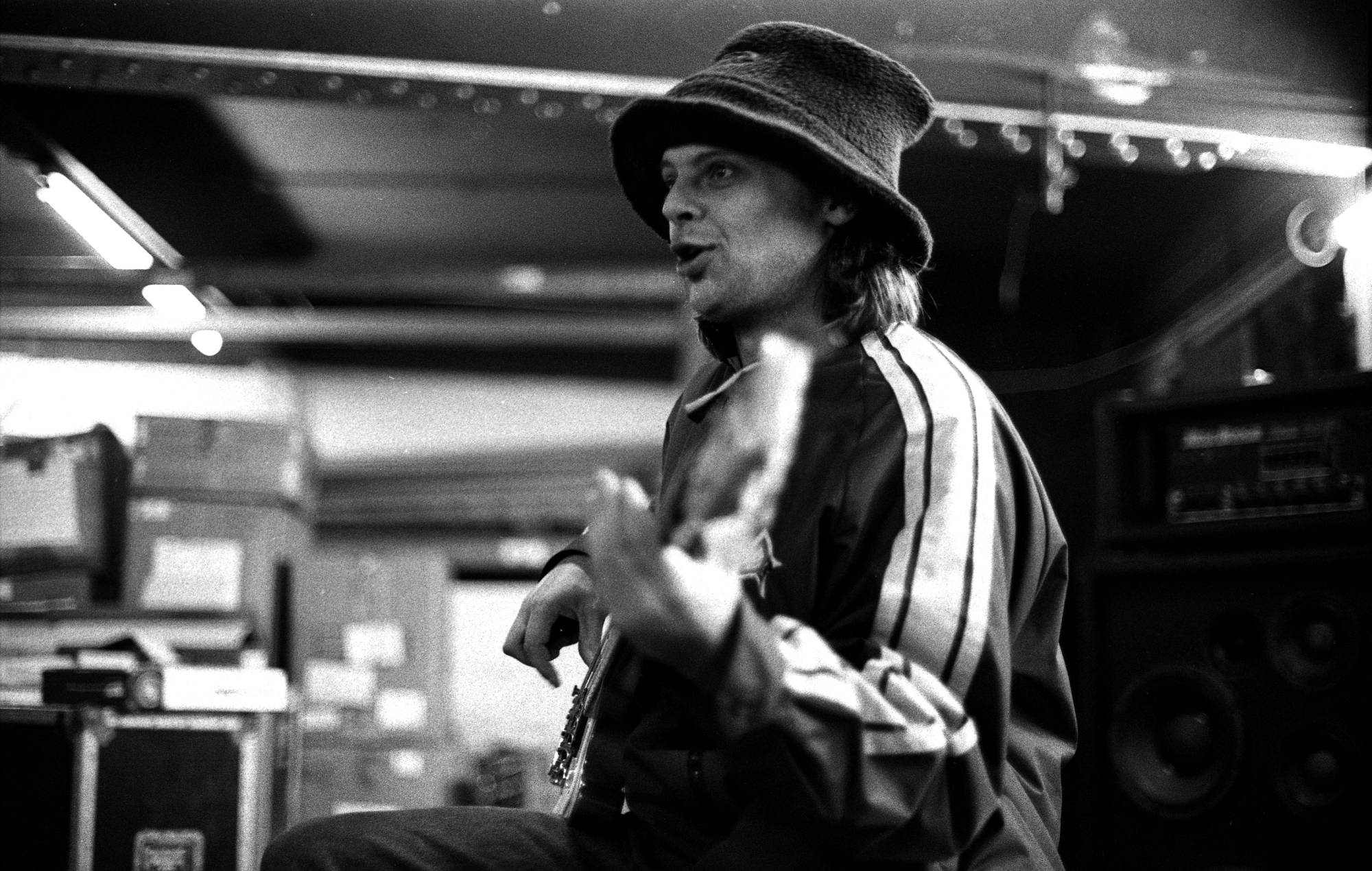 Mani (Gary Mounfield ) with The Stone Roses rehearsing in Manchester , United Kingdom, 1994. (Photo by Martyn Goodacre/Getty Images)