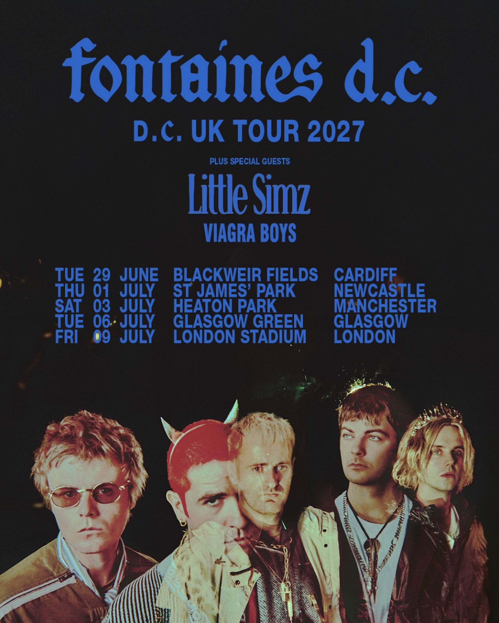 Fontaines D.C. UK 2027 tour poster