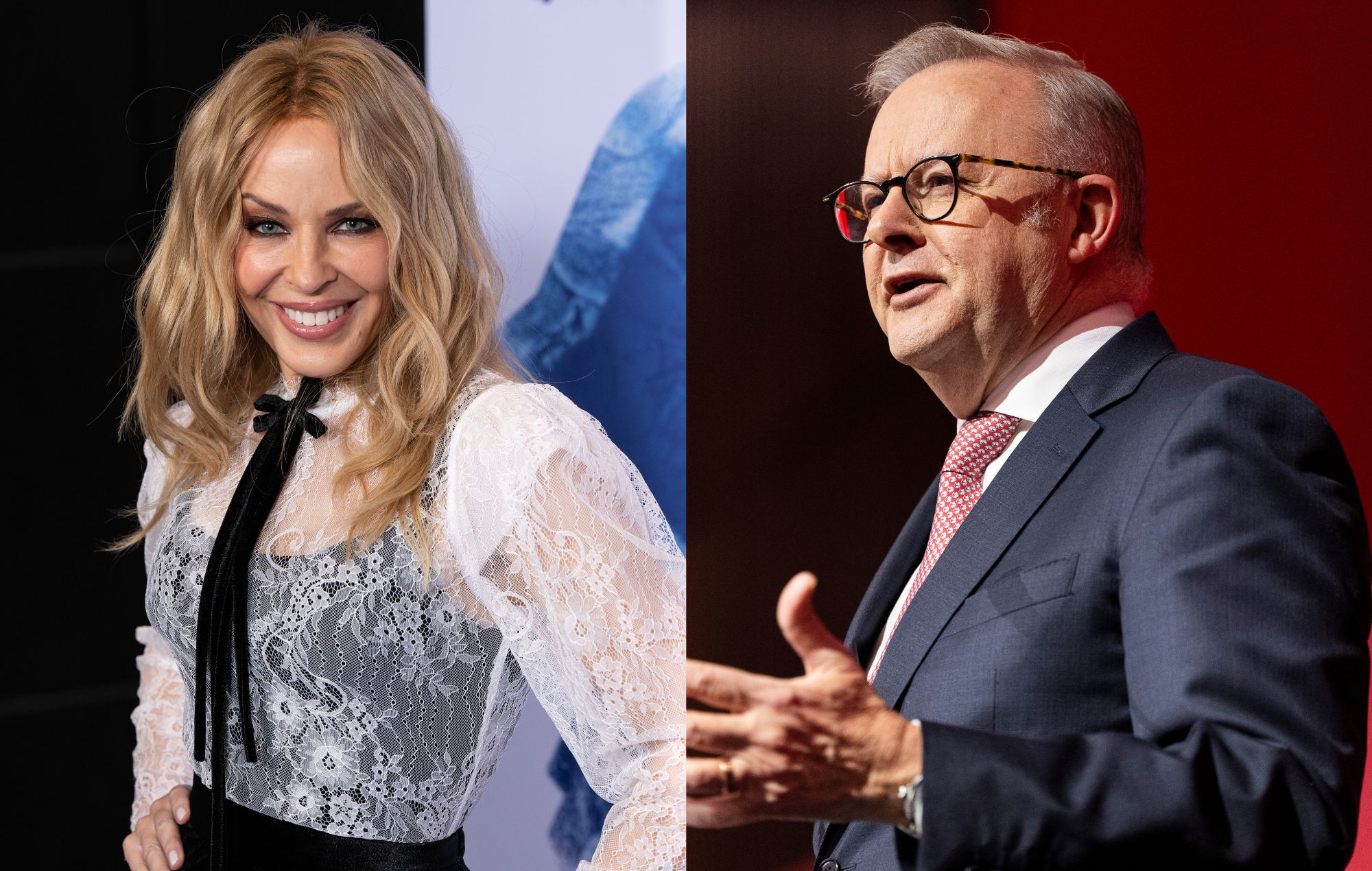 Kylie Minogue and Australian Prime Minister Anthony Albanese