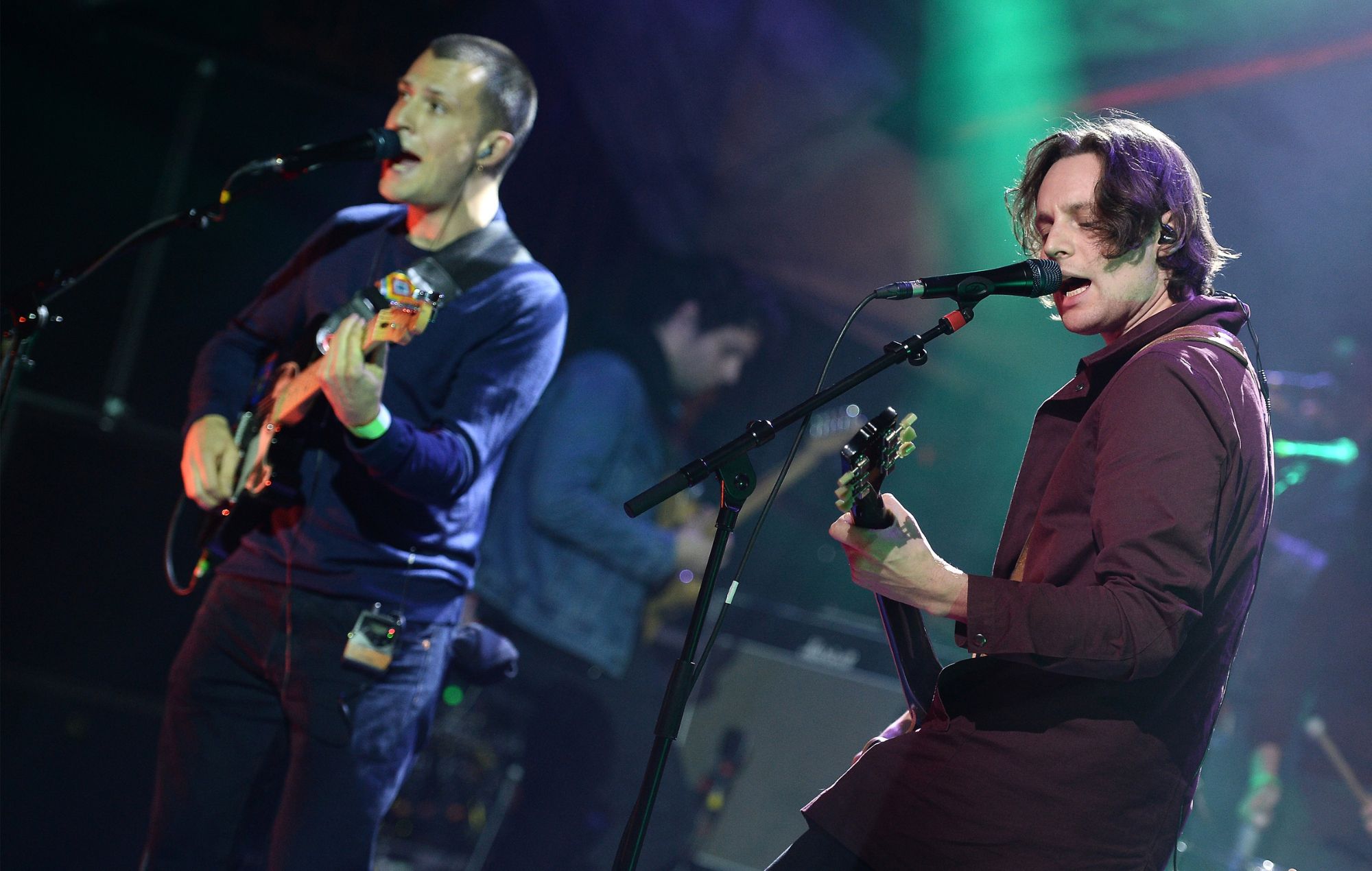 Orlando Weeks and Hugo White from The Maccabees perform in 2015