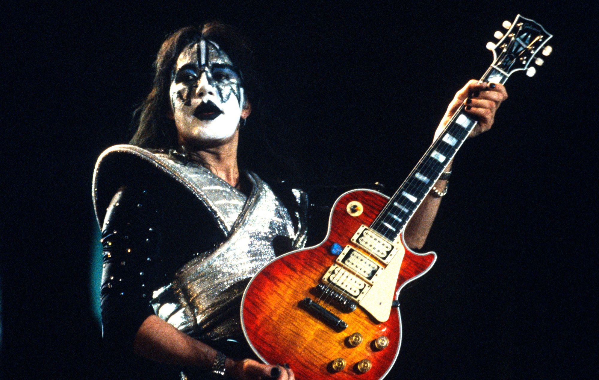 Ace Frehley of Kiss performs at Arco Arena on August 28, 1996