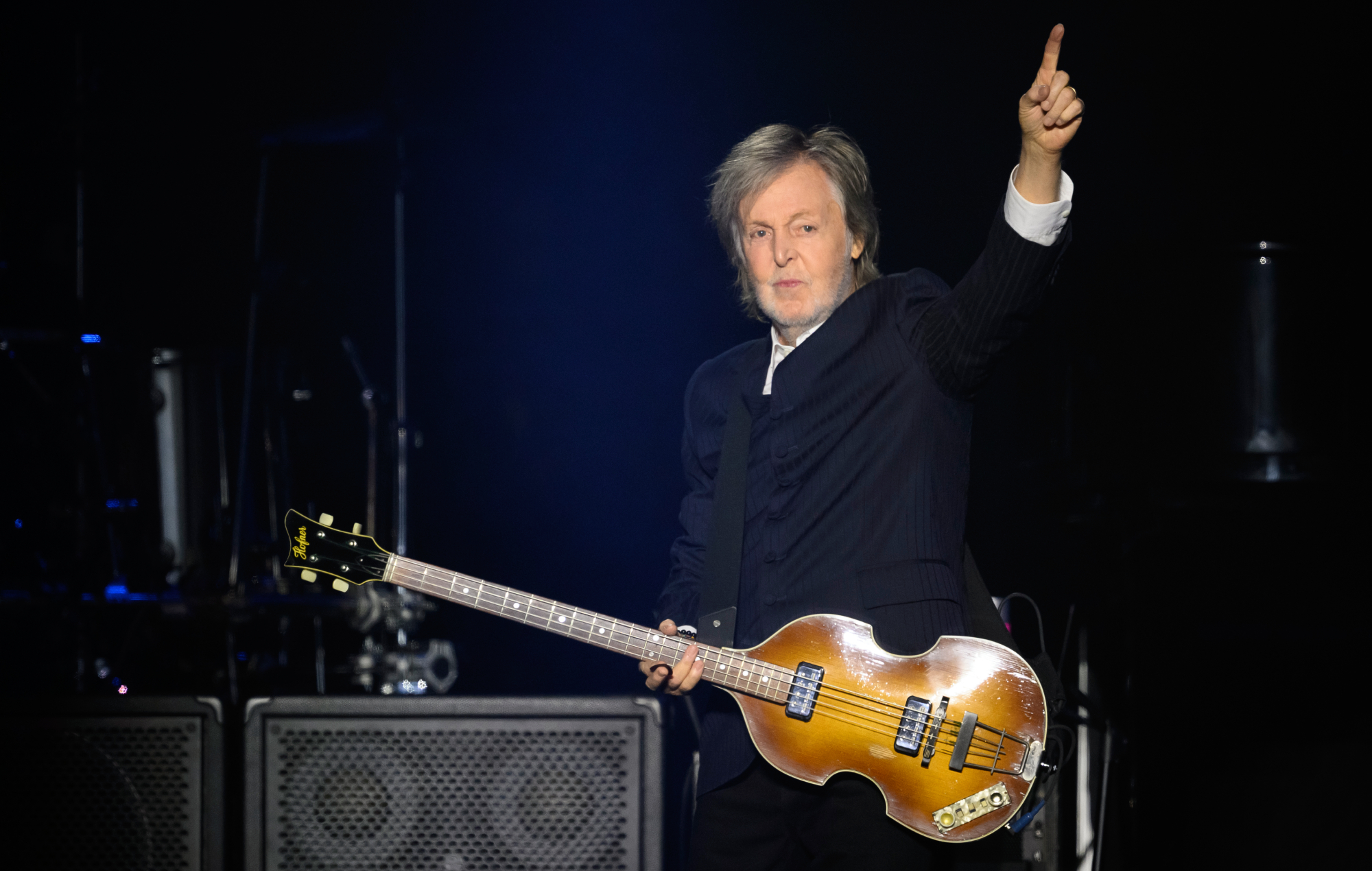 Paul McCartney performing live on stage, photo by Kristy Sparow/Getty