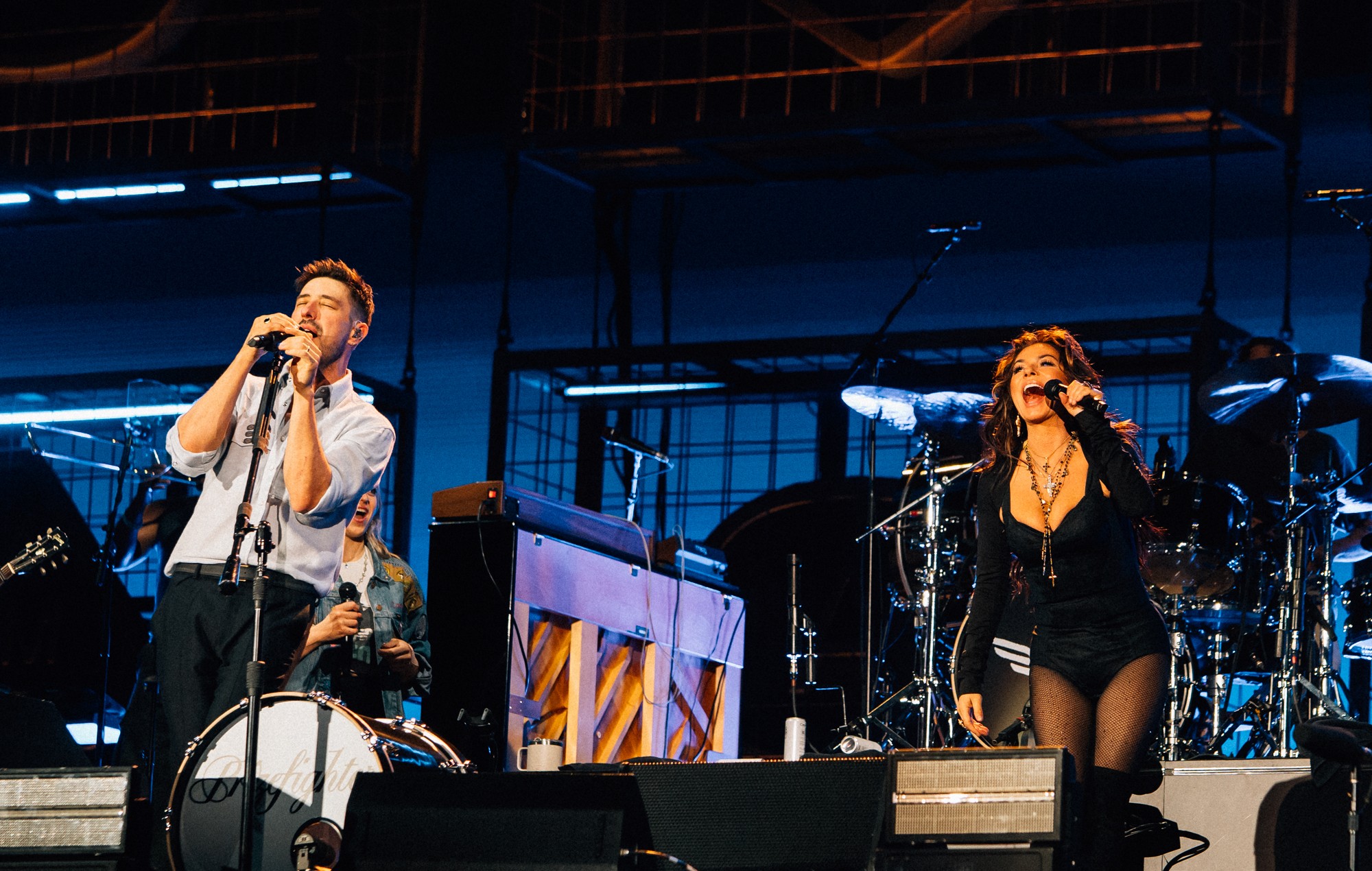 Mumford & Sons and Shania Twain performing on stage at BST Hyde Park, 2026