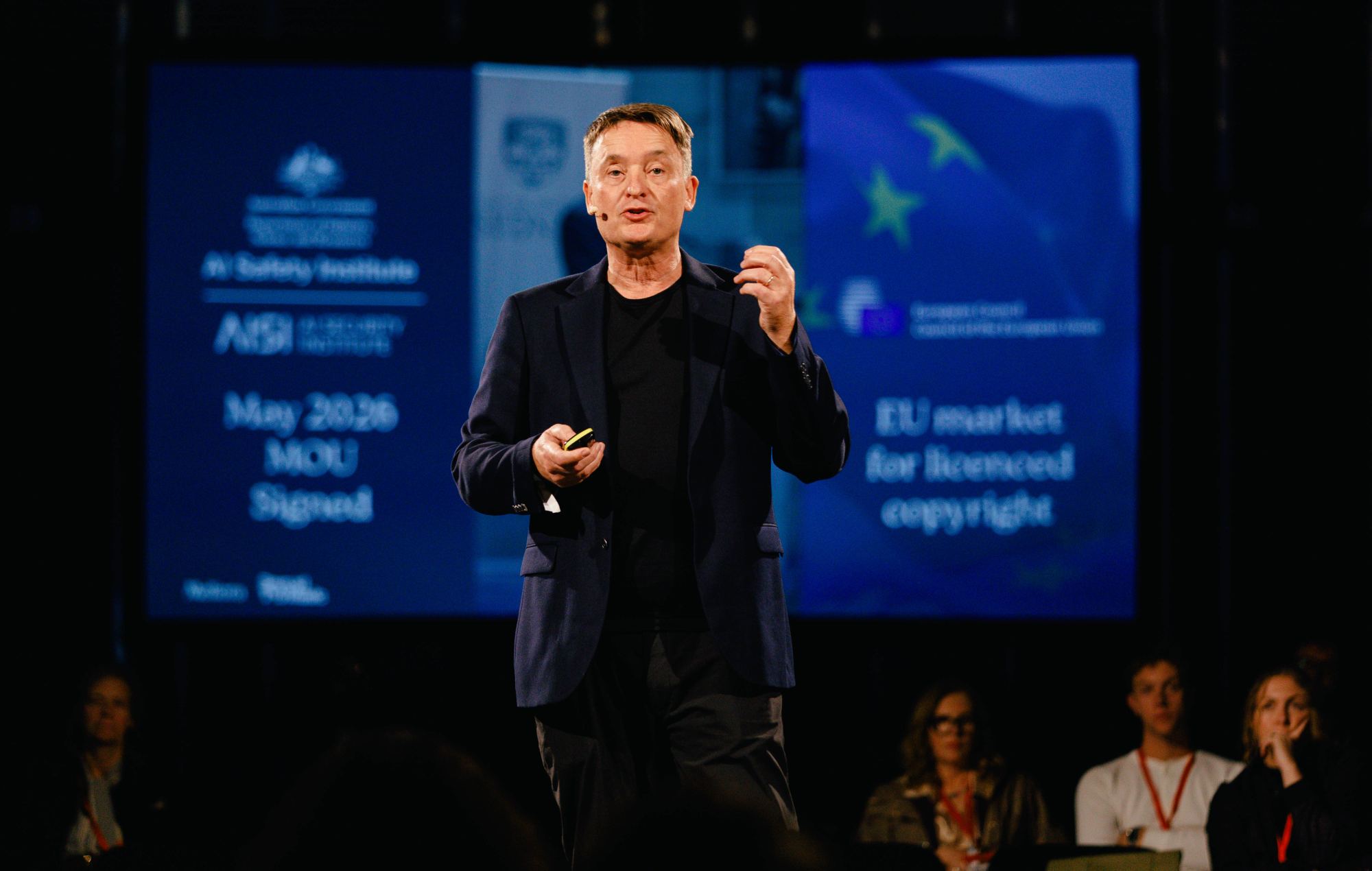 Clive Dickens speaks at Beyond The Music, 2026. Credit: Marieke Macklon
