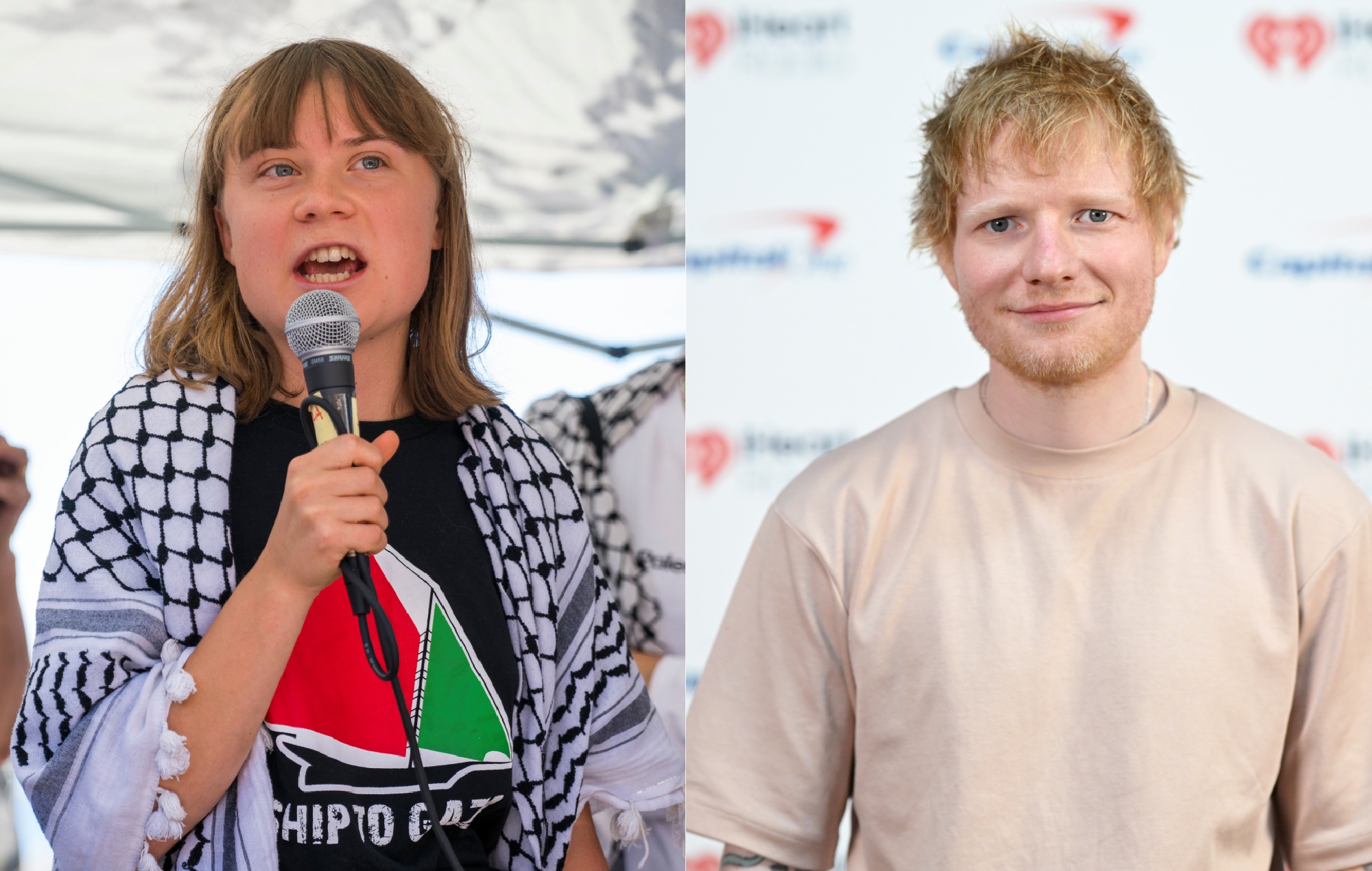 Greta Thunberg and Ed Sheeran