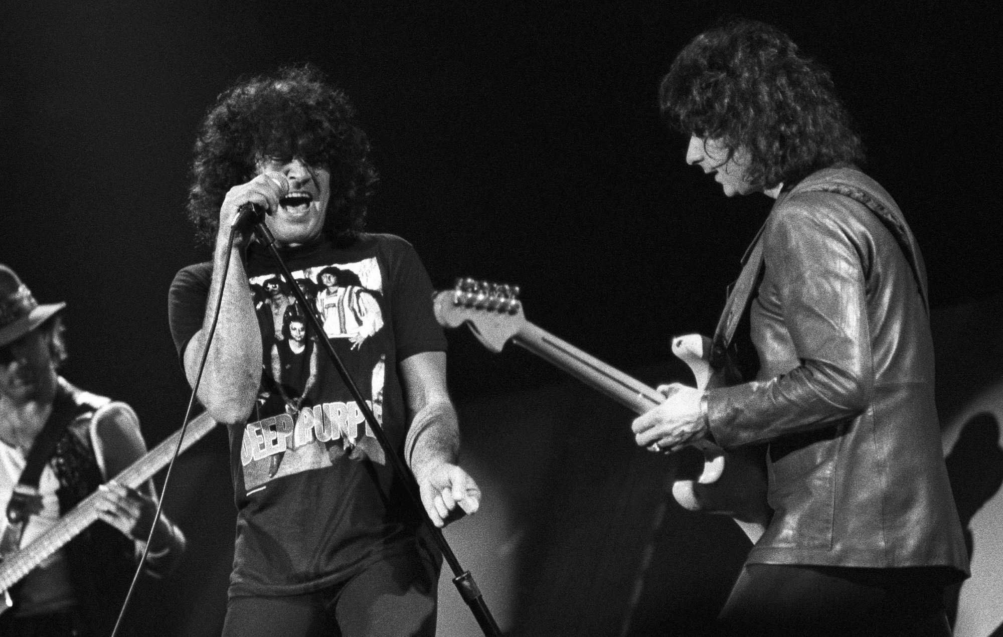Deep Purple’s Ian Gillan and Ritchie Blackmore pictured in 1987