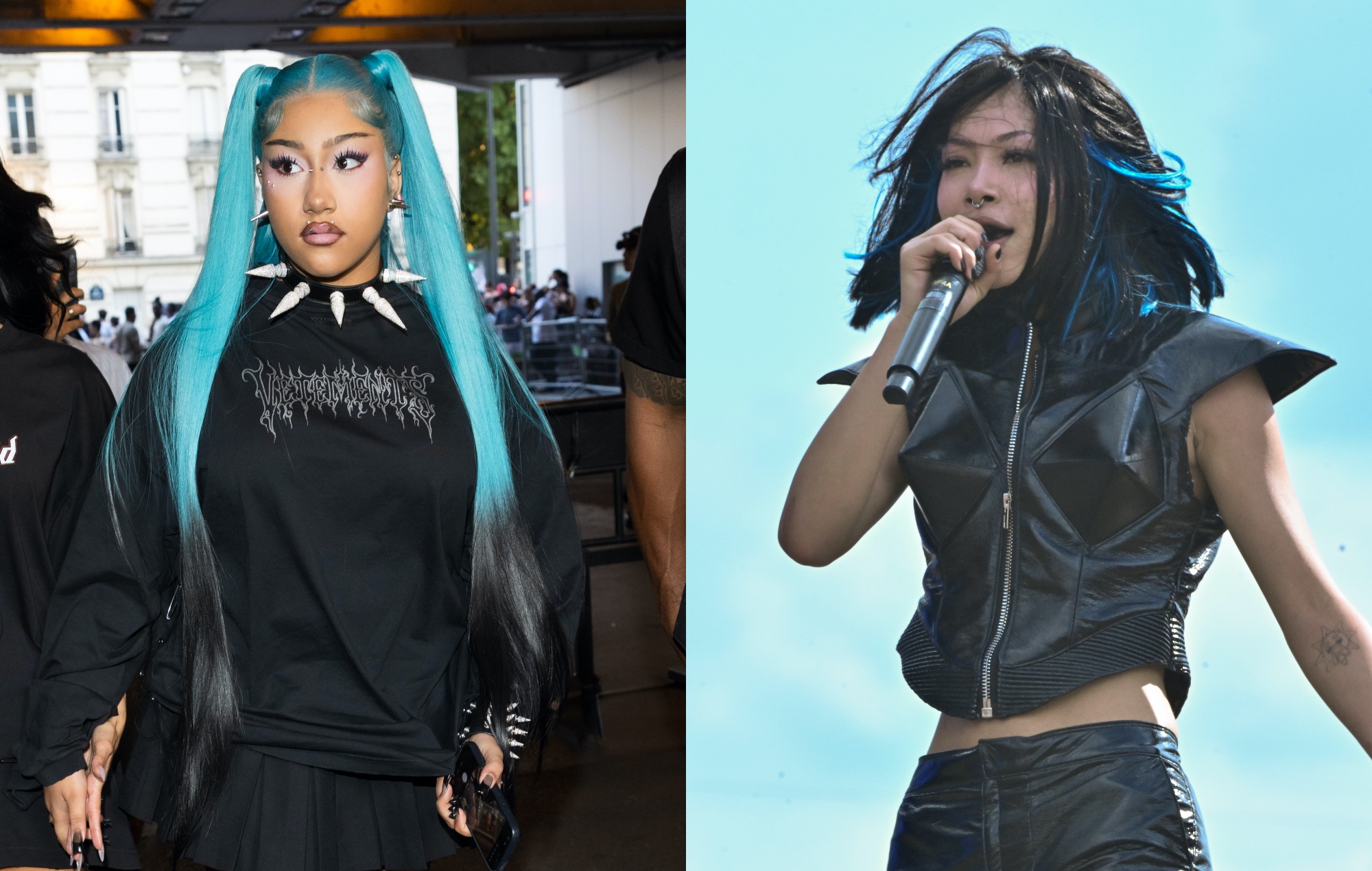two side by side photos of North West (left) and Molly Santana (right)