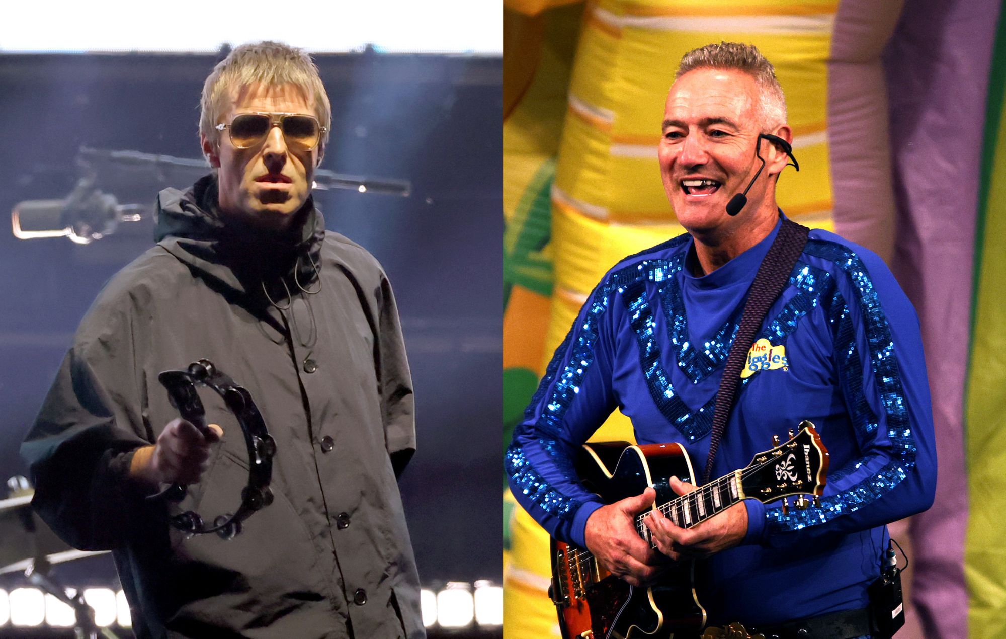 Liam Gallagher of Oasis and Anthony Field of The Wiggles