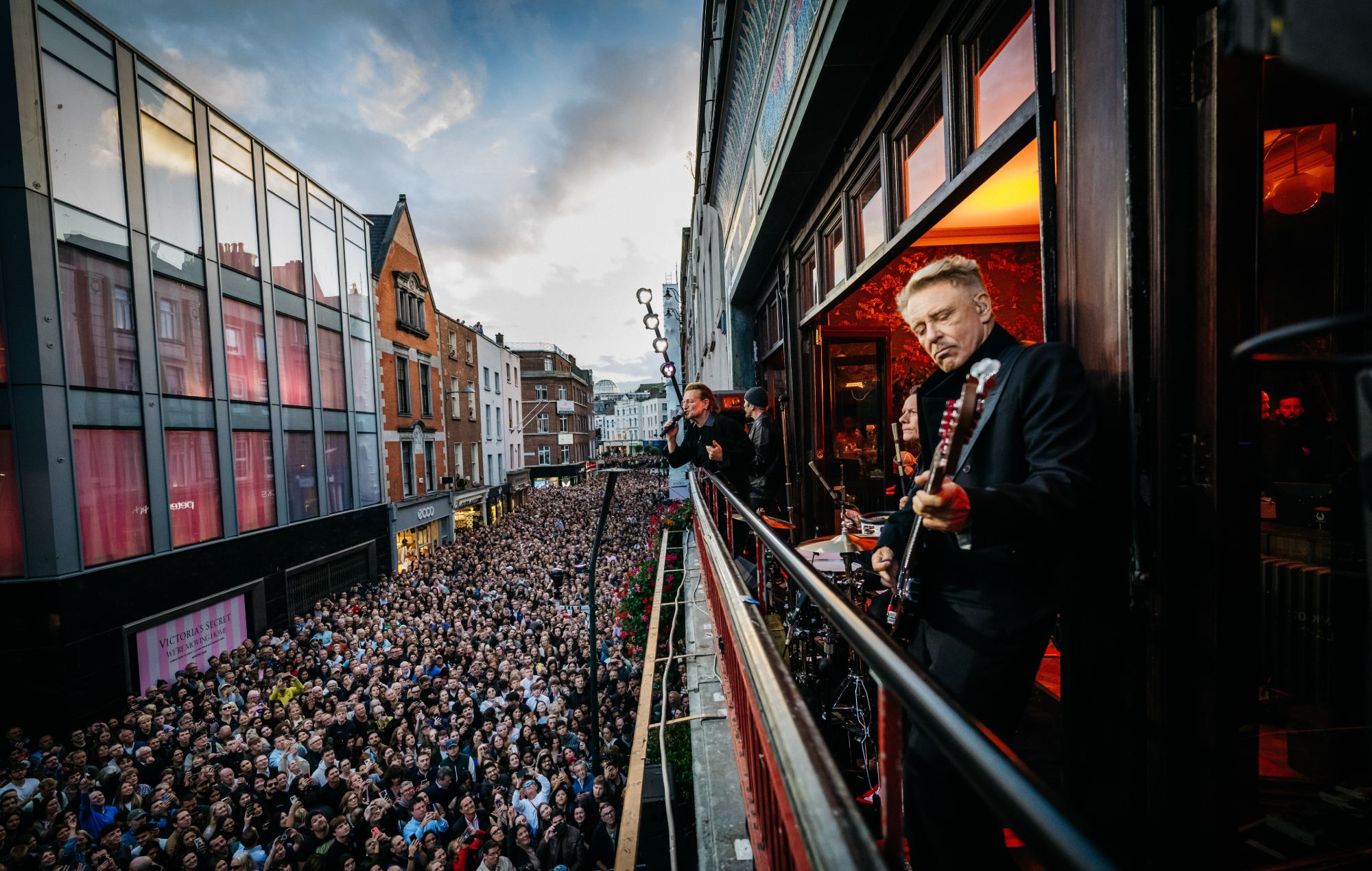 U2 live at Grafton Street, Dublin. Credit: Rich Fury