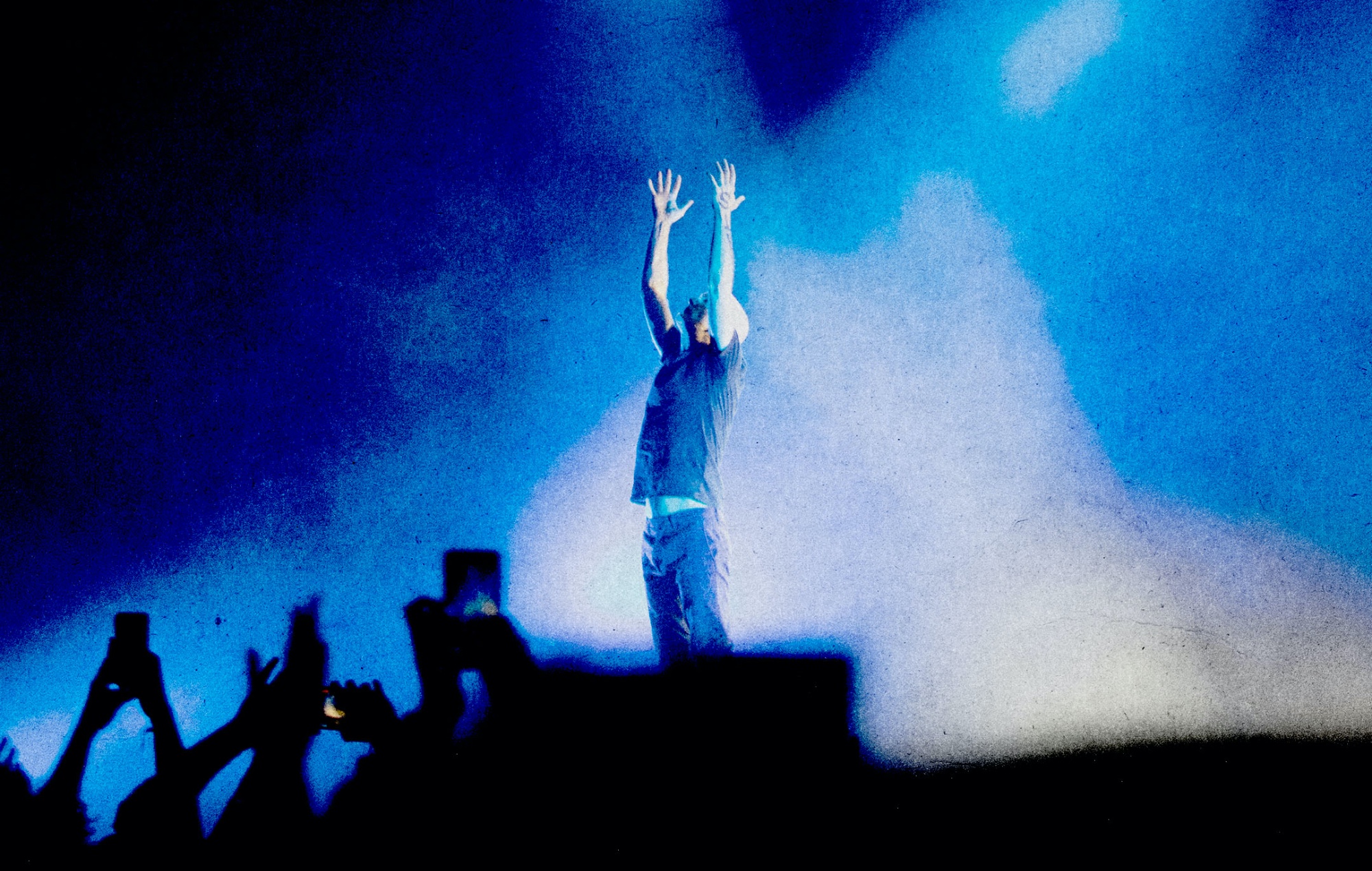 Moby performing live on stage