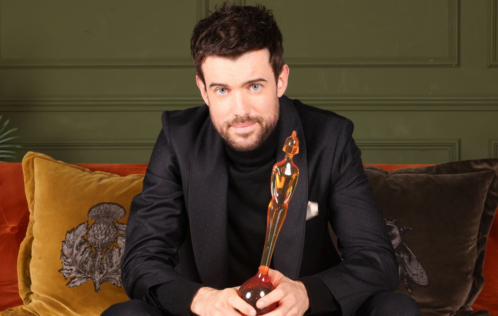 Jack Whitehall holds BRIT Award trophy, 2025