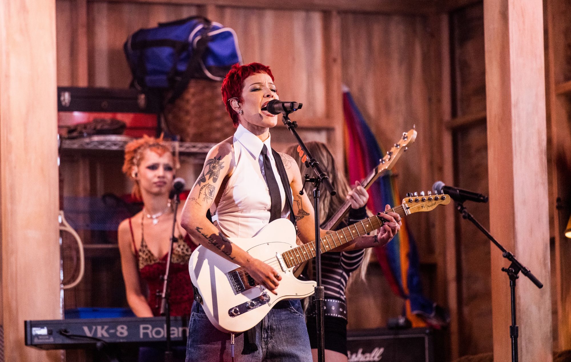 Halsey performs on stage