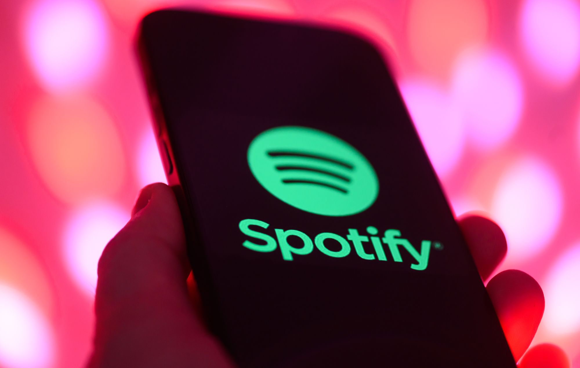 The logo of Spotify