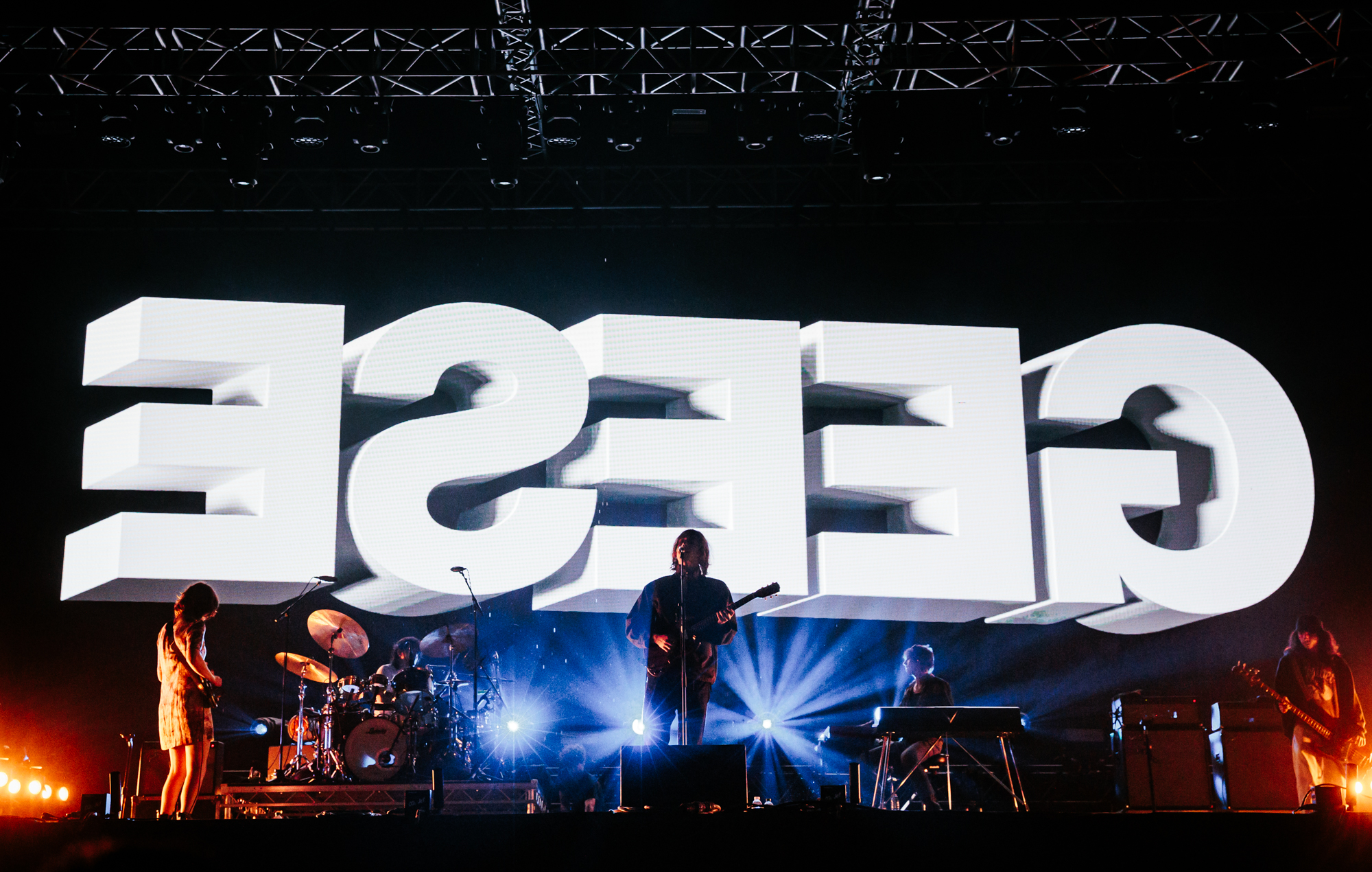Geese performing at Reading 2026. Credit: Andy Ford for NME