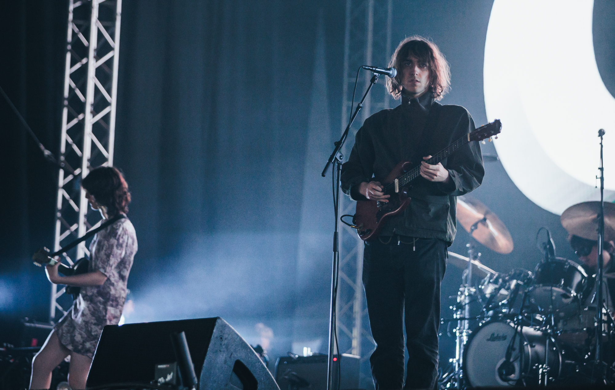 Geese performing at Reading 2026. Credit: Andy Ford for NME