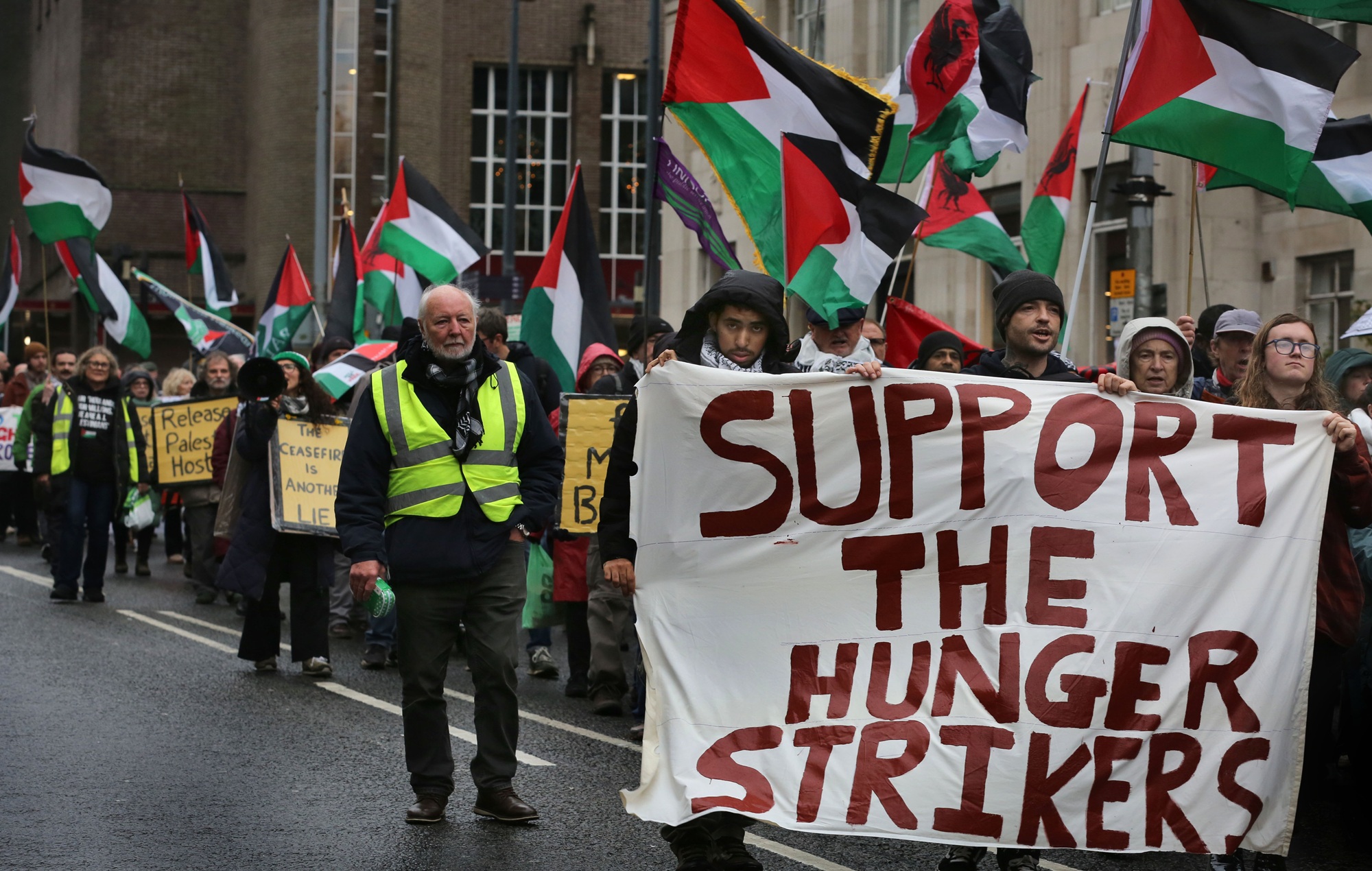 Supporters of the Filton 24 pro-Palestine prisoners,
