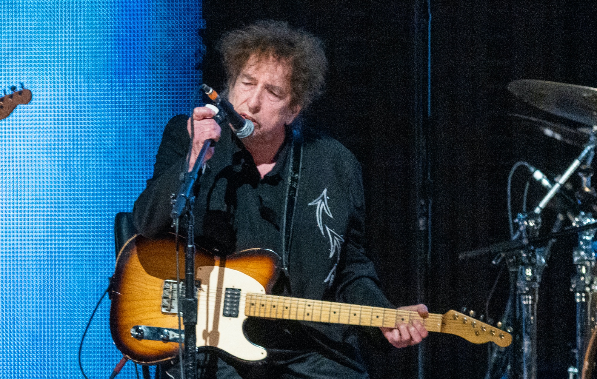 Bob Dylan performing live on stage, photo by Gary Miller/Getty