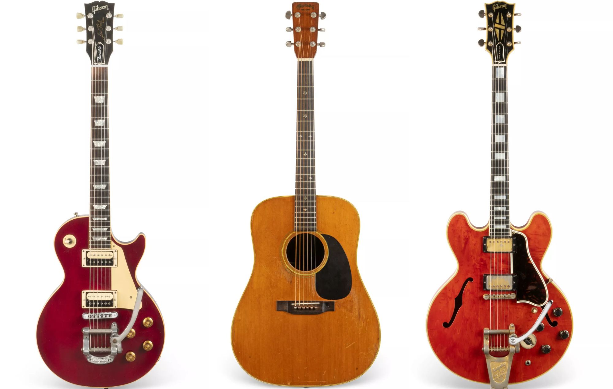 Johnny Marr's Gibsons and Martin guitars going to auction. CREDIT: Christies