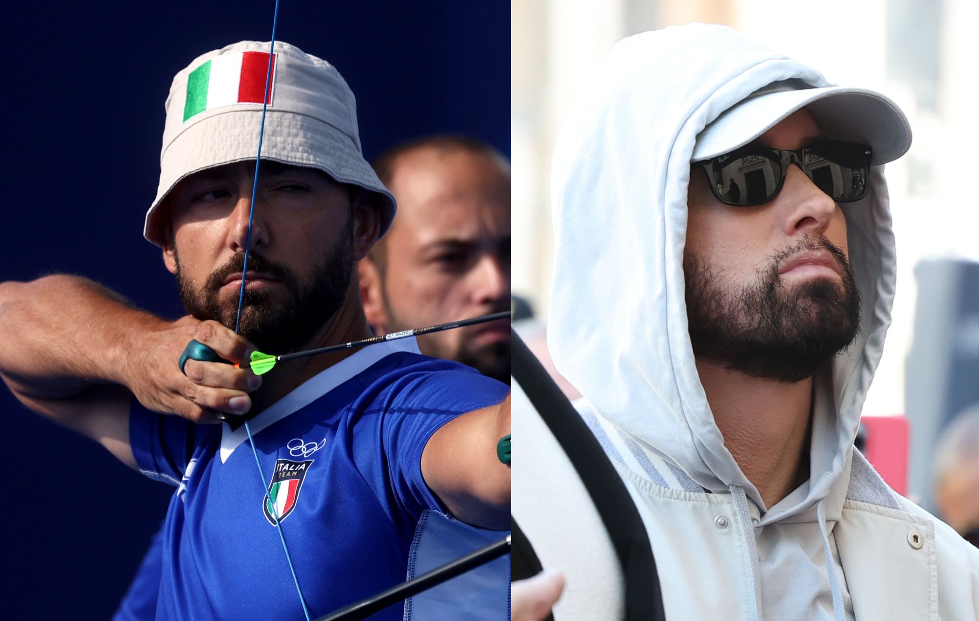 Mauro Nespoli of Team Italy and Eminem