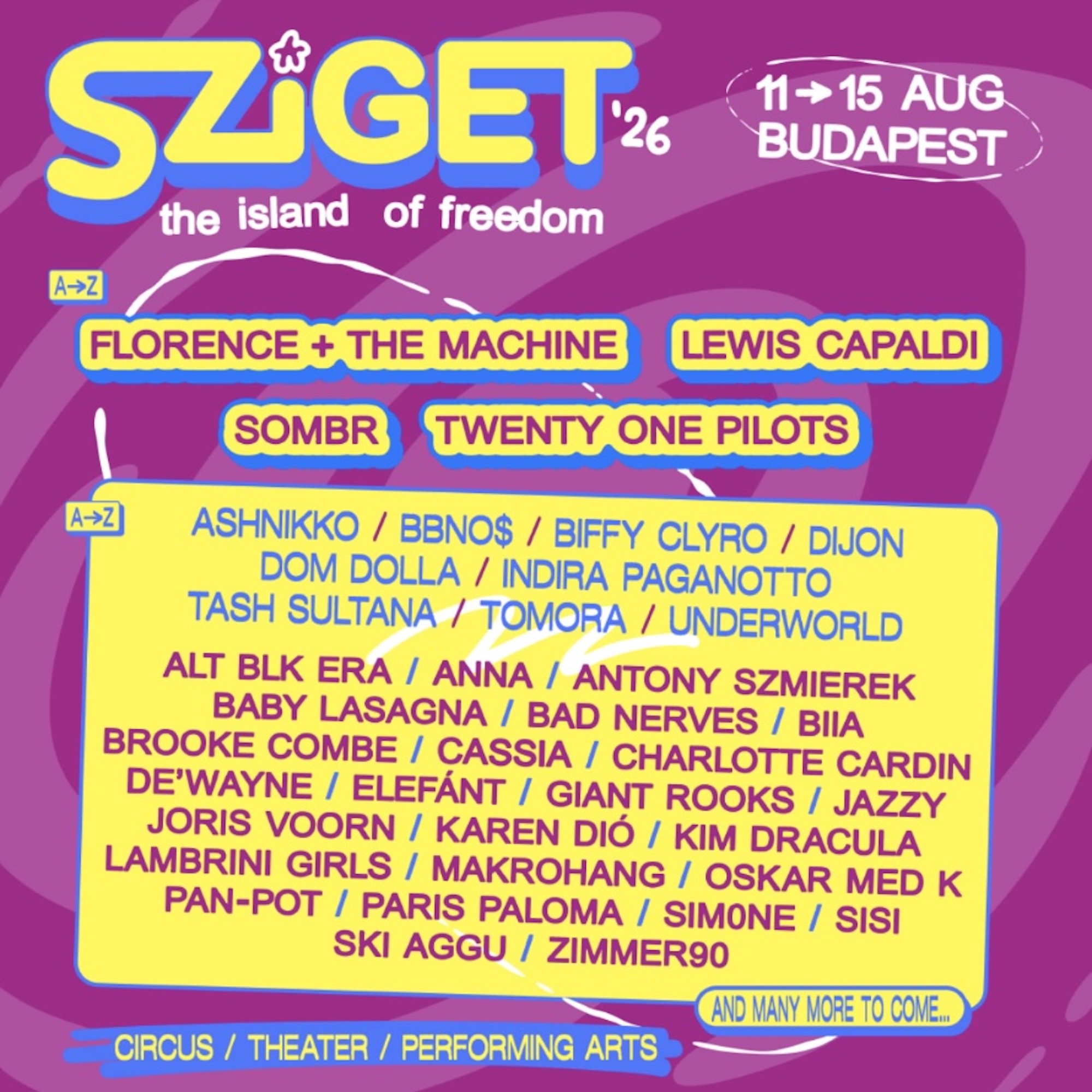 Sziget 2026 poster