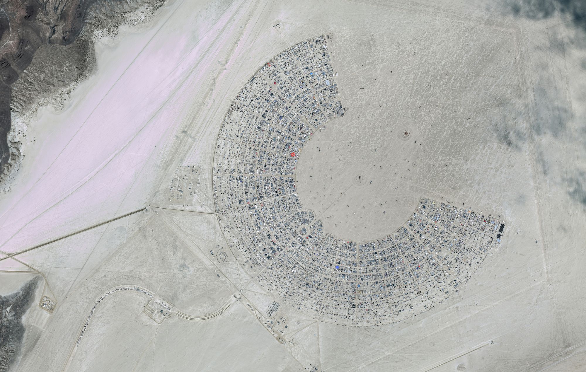 Layout of the annual Burning Man event in Black Rock City, 2026.