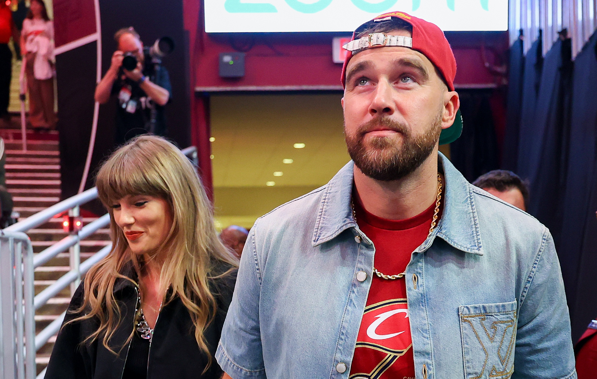 Taylor Swift and Travis Kelce, photo by Gregory Shamus/Getty