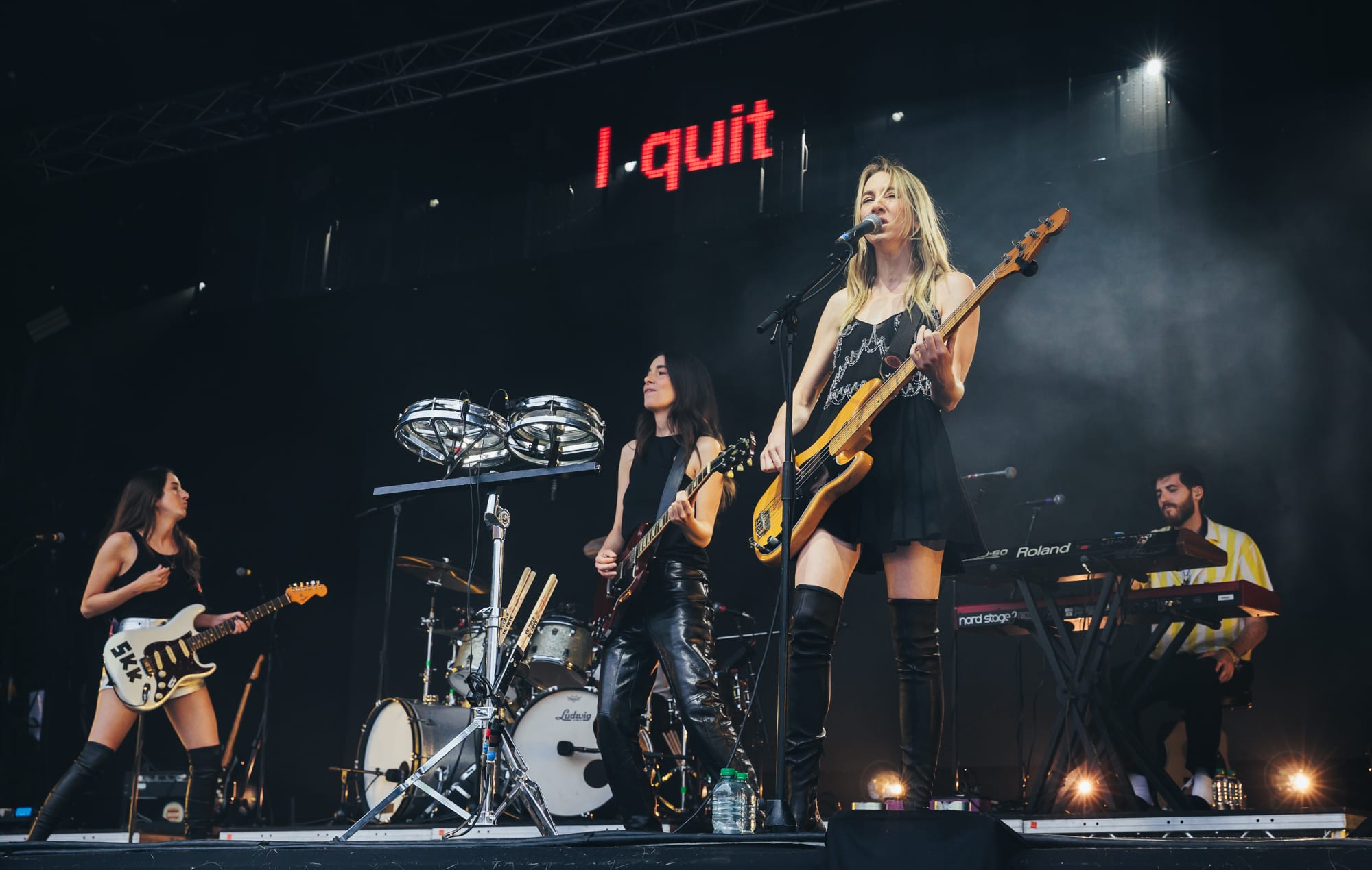 Haim live at Glastonbury 2025, photo by Andy Ford