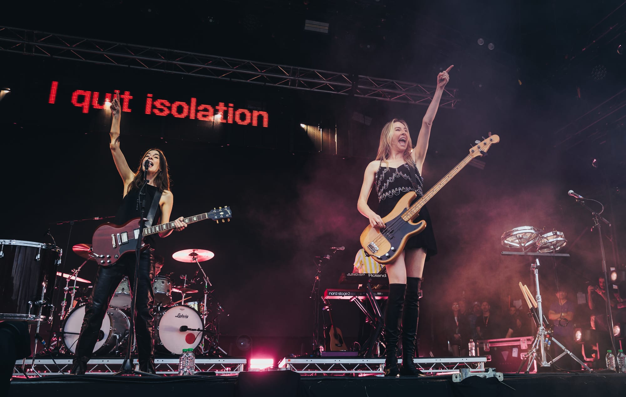 Haim live at Glastonbury 2025, photo by Andy Ford