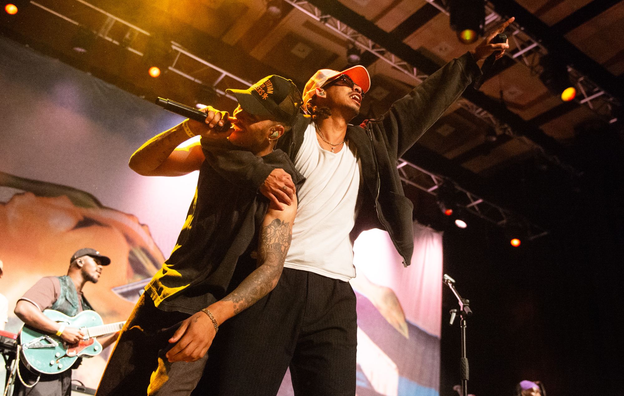 Harley Sylvester and Jordan Stephens of Rizzle Kicks perform at The Great Escape Festival 2025 in Brighton (Photo by Joseph Okpako/WireImage)