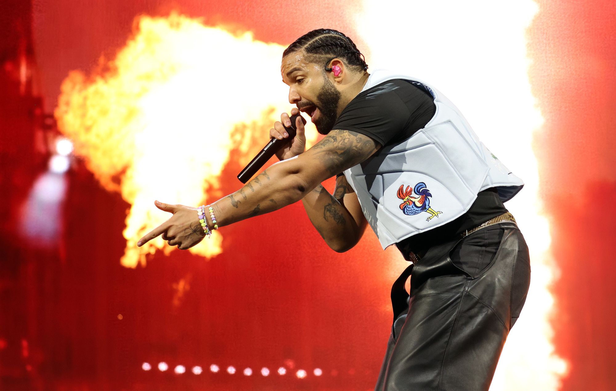 Drake performs live on stage during day two of Wireless Festival 2025