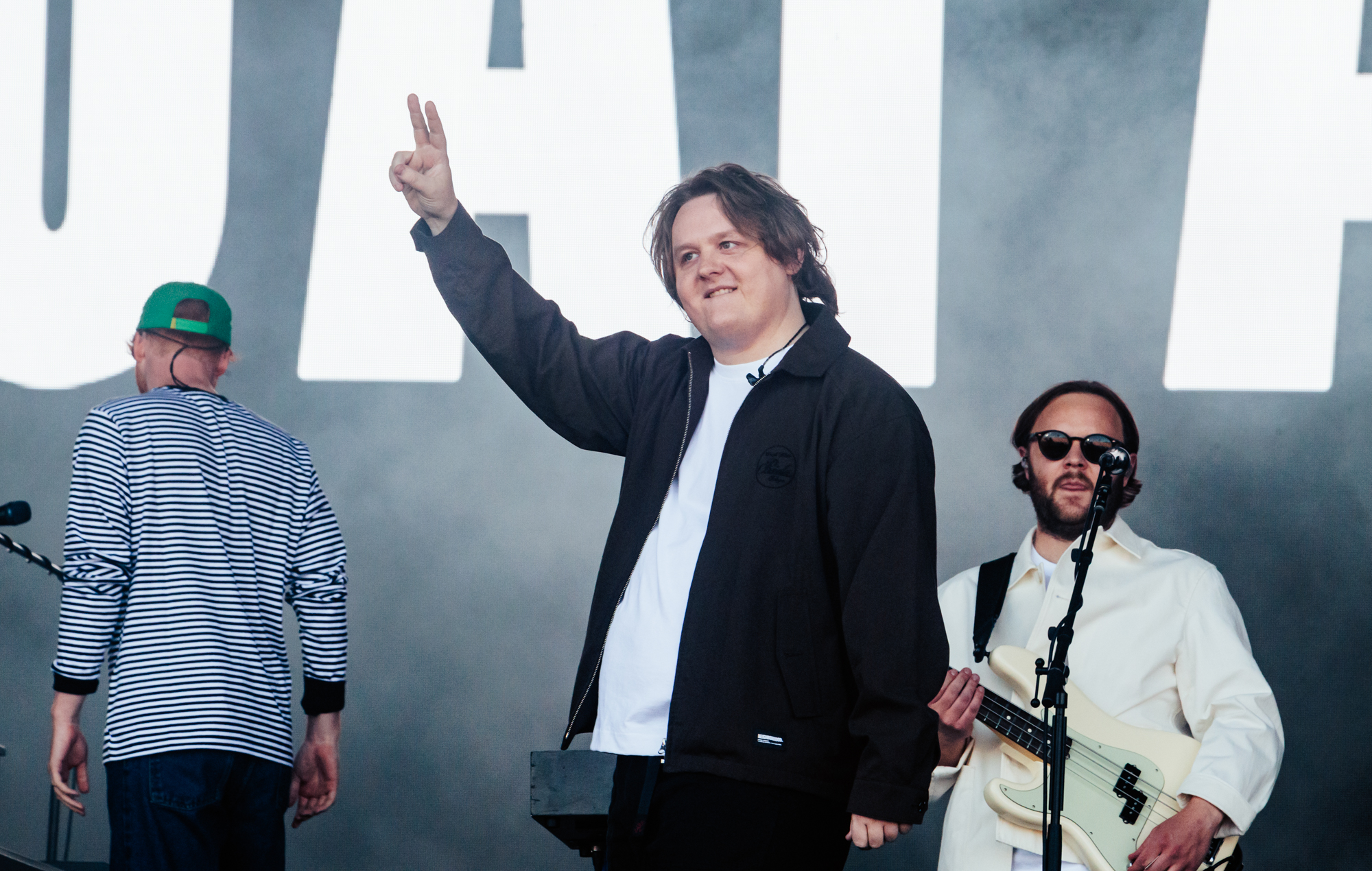 Lewis Capaldi performs at Glastonbury 2025, photo by Andy Ford