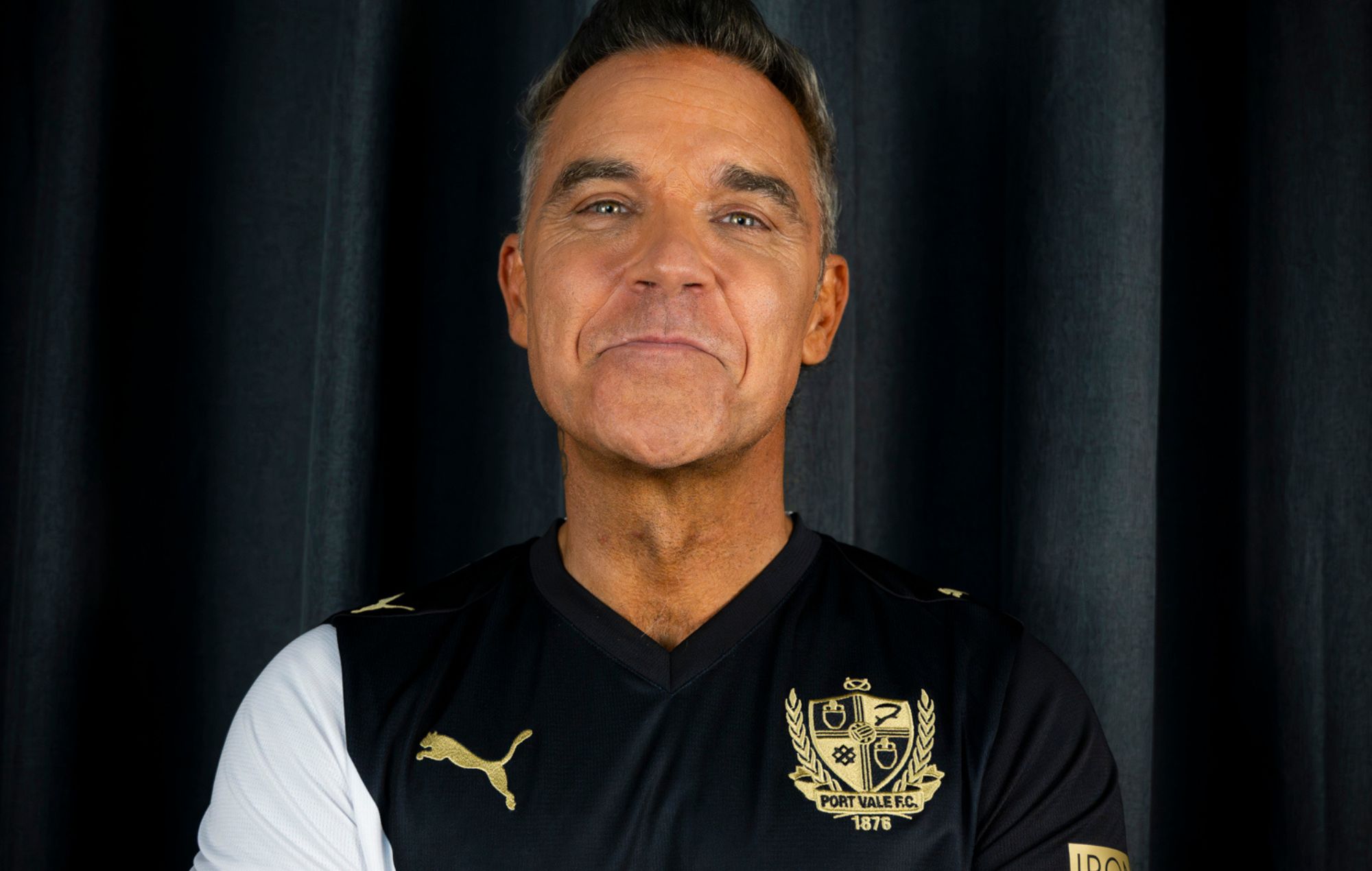 Robbie Williams X Port Vale collaboration. CREDIT: Joel Harrison