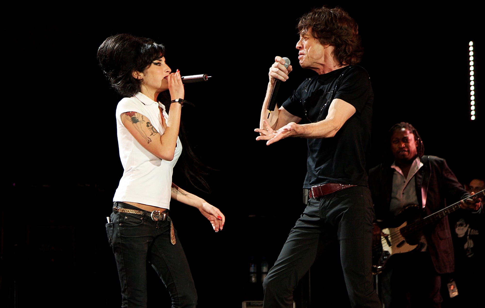 Mick Jagger of the Rolling Stones and Amy Winehouse