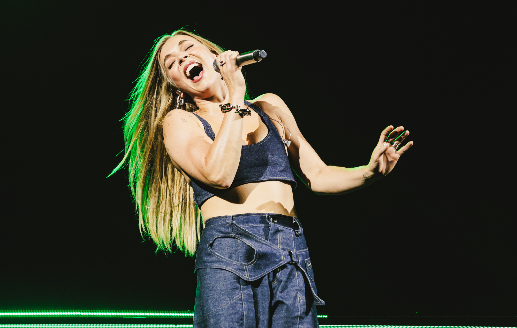 Becky Hill live at Reading 2025. Credit: Andy Ford for NME