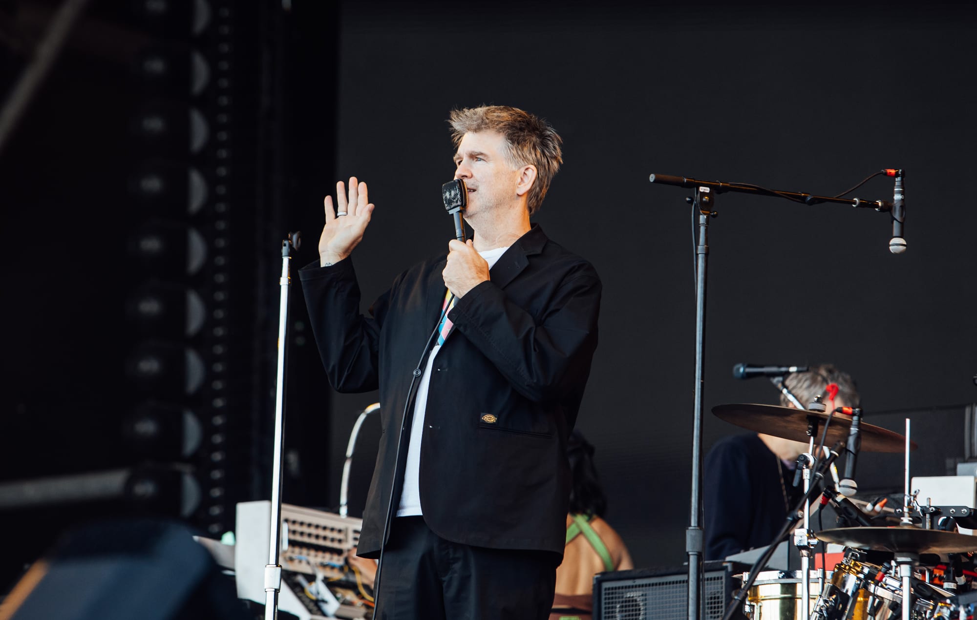 James Murphy of LCD Soundsystem live at Glastonbury 2024, photo by Andy Ford