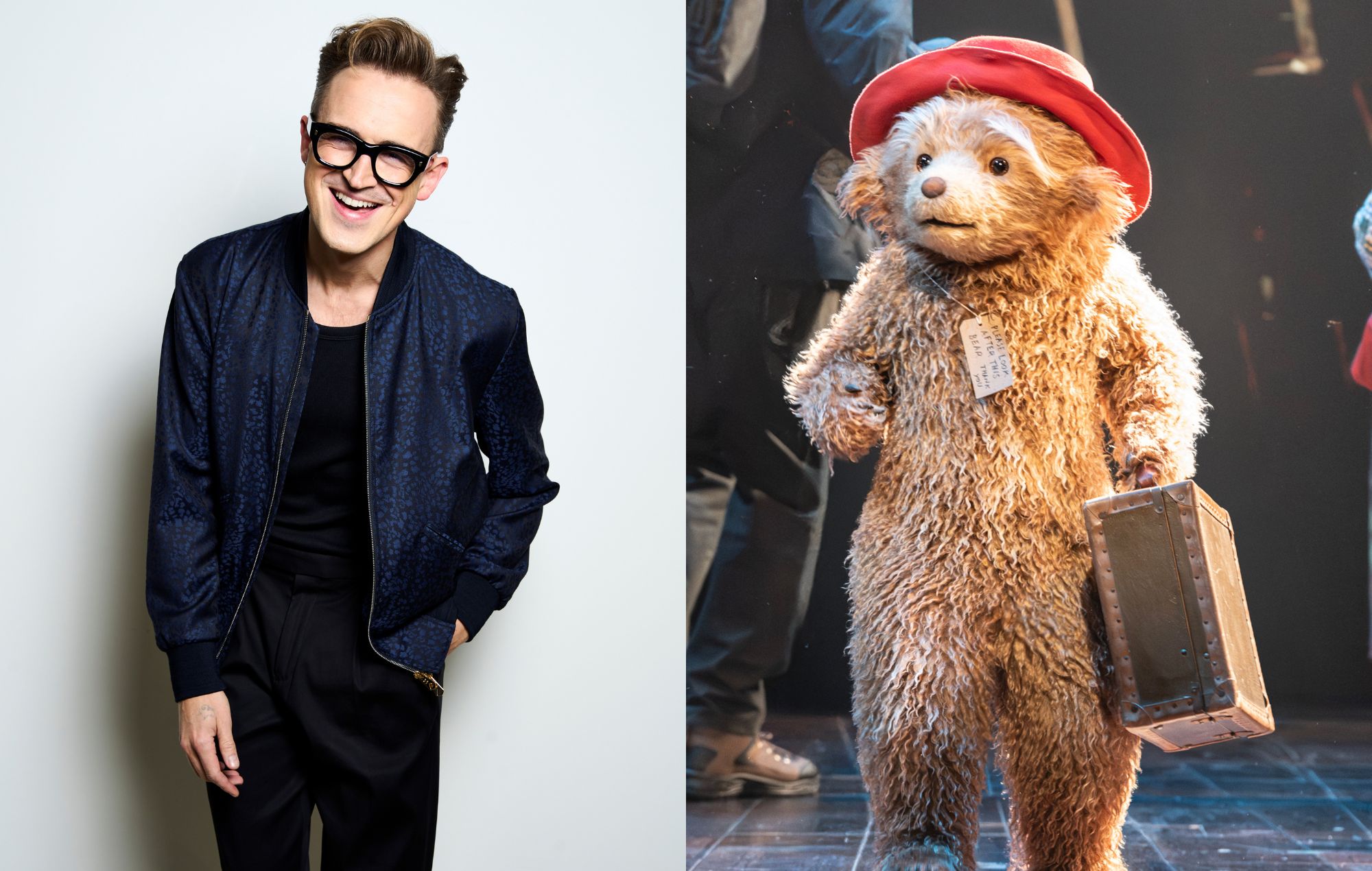 Tom Fletcher and Paddington Bear. CREDIT: Rachel Joseph and Johan Persson