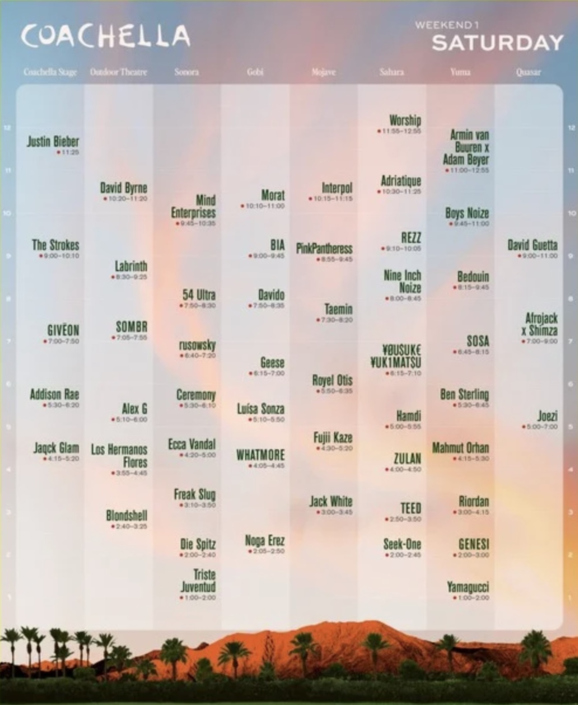Coachella 2026 Saturday Poster
