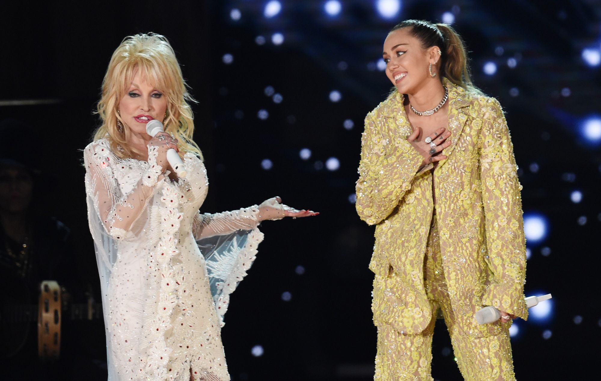 Dolly Parton and Miley Cyrus.