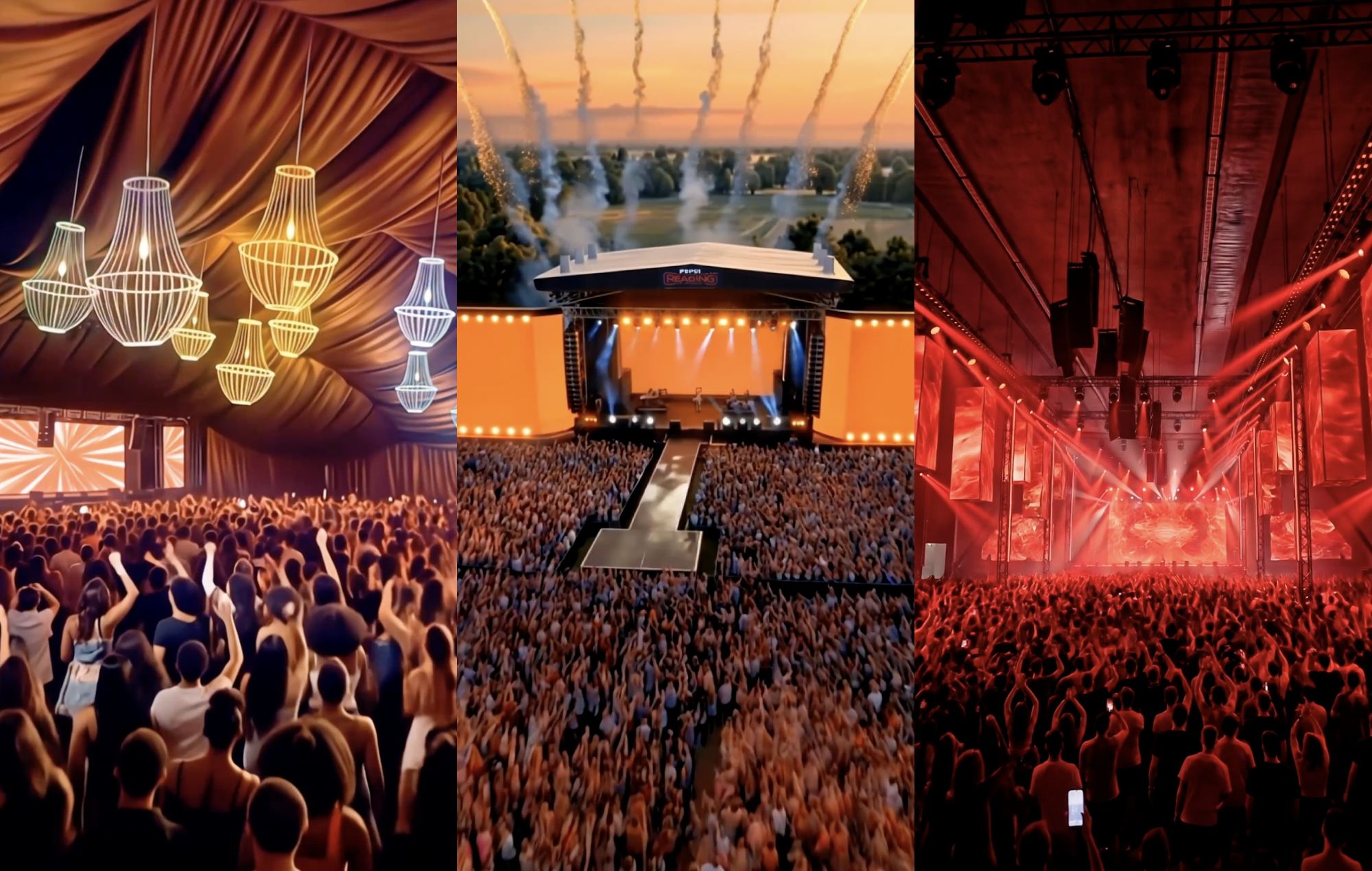 The Ballroom, The Grid and The Gallery from the revamped sites of Reading & Leeds 2026. Credit: Press