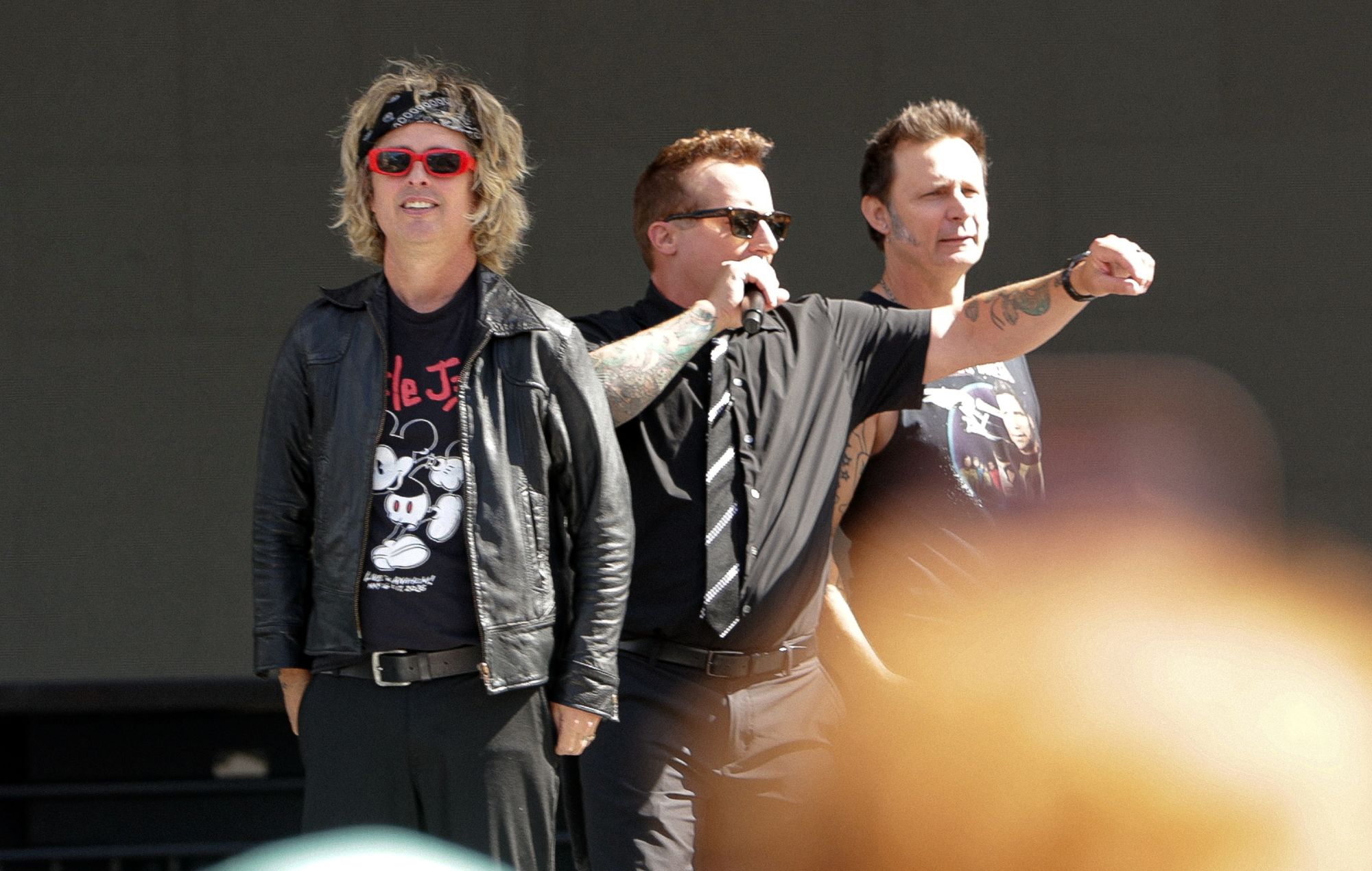 Billie Joe Armstrong, Tré Cool and Mike Dirnt of Green Day