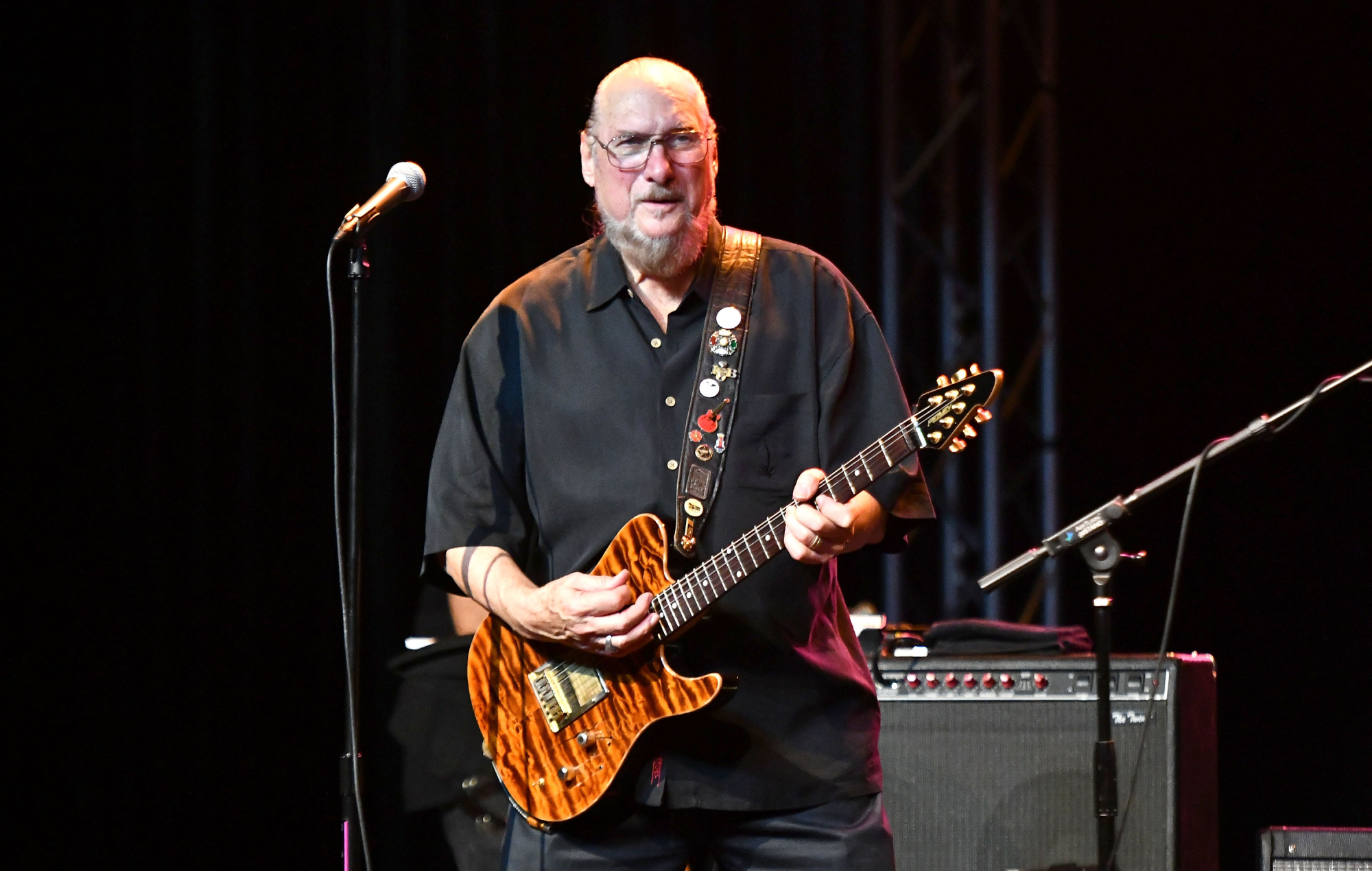 Steve Cropper performing live on stage, photo by Scott Dudelson/Getty
