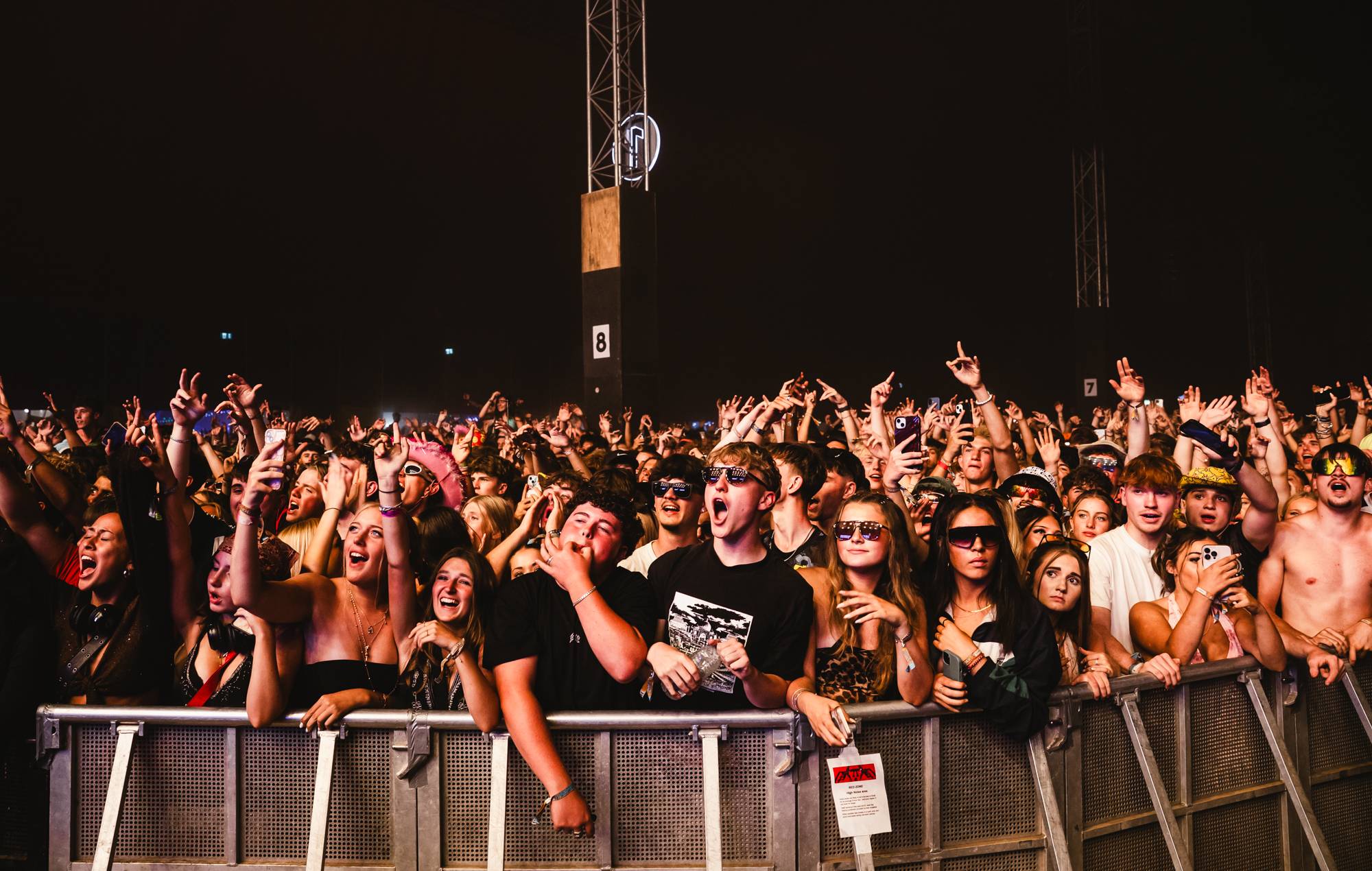 The crowd for AJ Tracey at Reading 2025, photo by Andy Ford