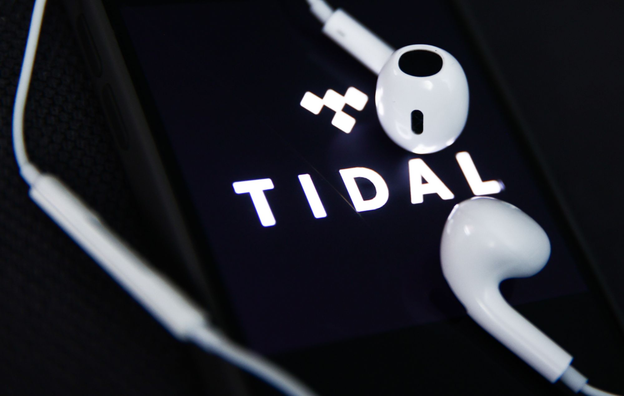 Tidal logo displayed on a phone screen