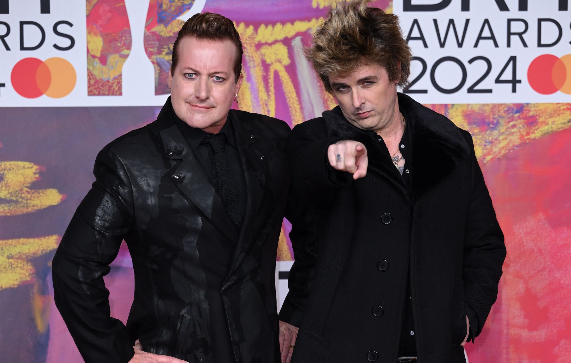 Tré Cool and Billie Joe Armstrong of Green Day attend the BRIT Awards 2024 at The O2 Arena on March 02, 2024 in London, England.