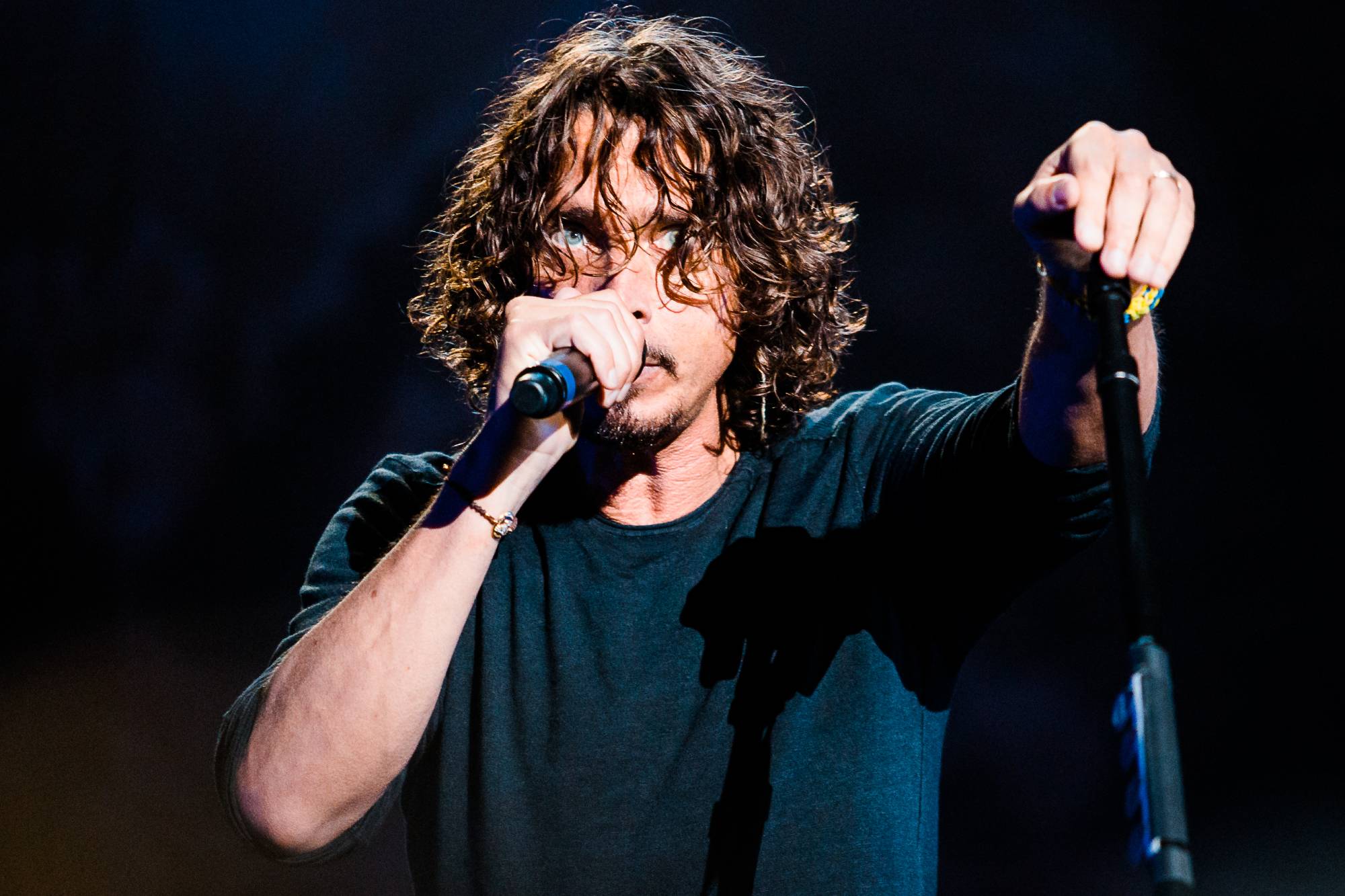 Chris Cornell singer member of the band Soundgarden performs live on stage at Lollapalooza Brazil Festival on April 06, 2014 in Sao Paulo, Brazil. (Photo by Mauricio Santana/Getty Images)