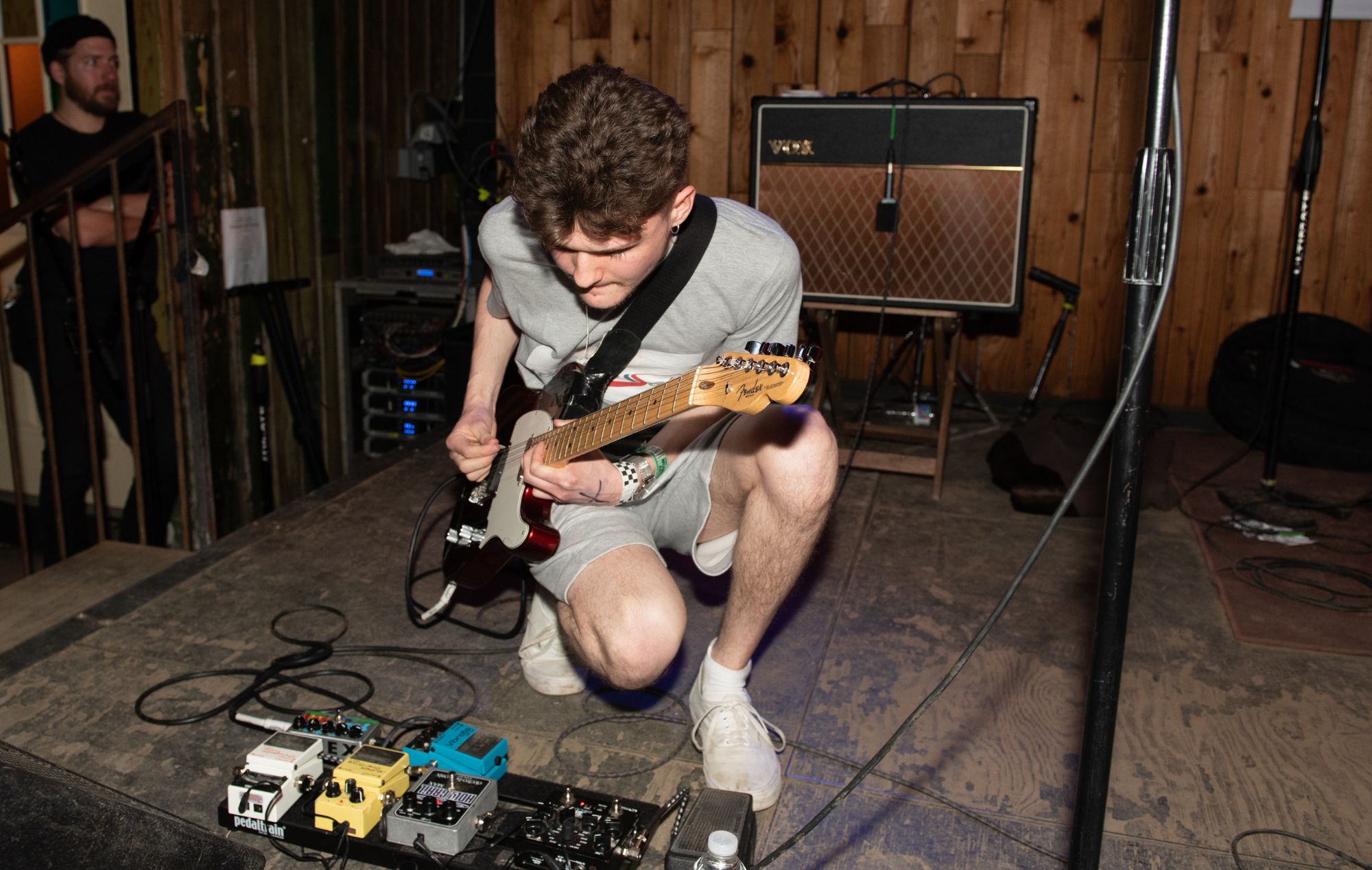 Guitarist Matt Kelvin of Black Midi, 2019